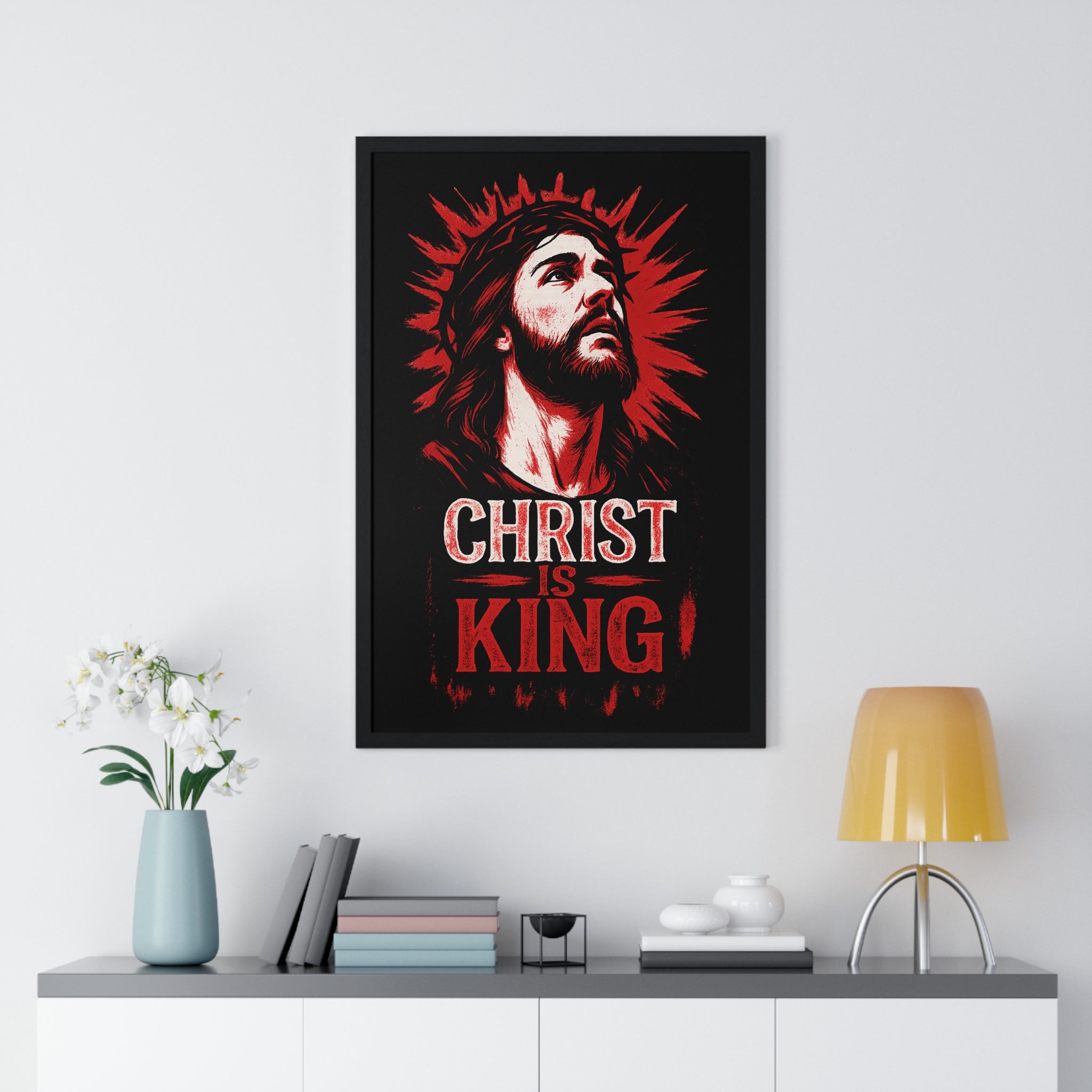 Christ is King Vertical Framed Poster, Christian Art