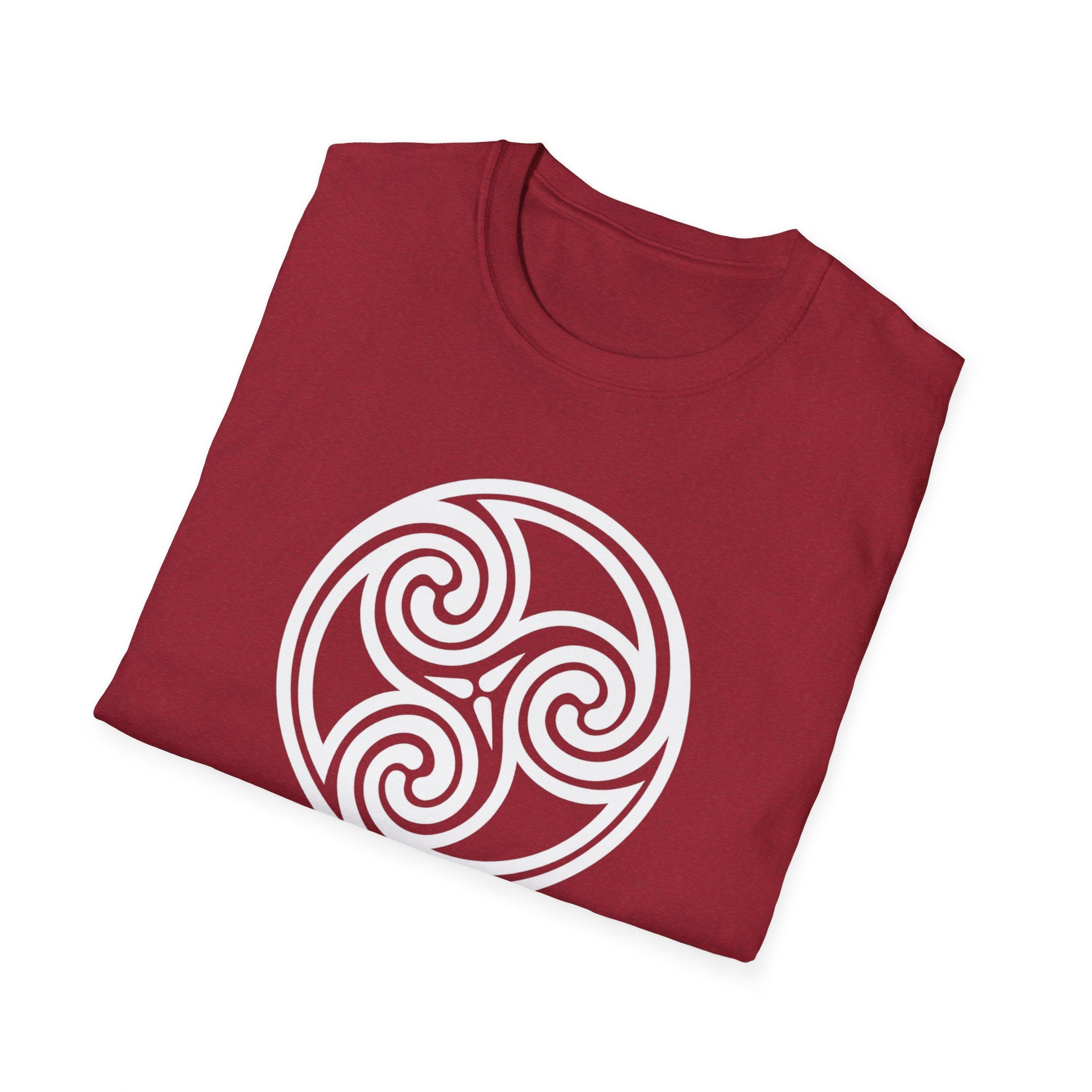 Triskele Trinity Symbol White Design Softstyle T-Shirt