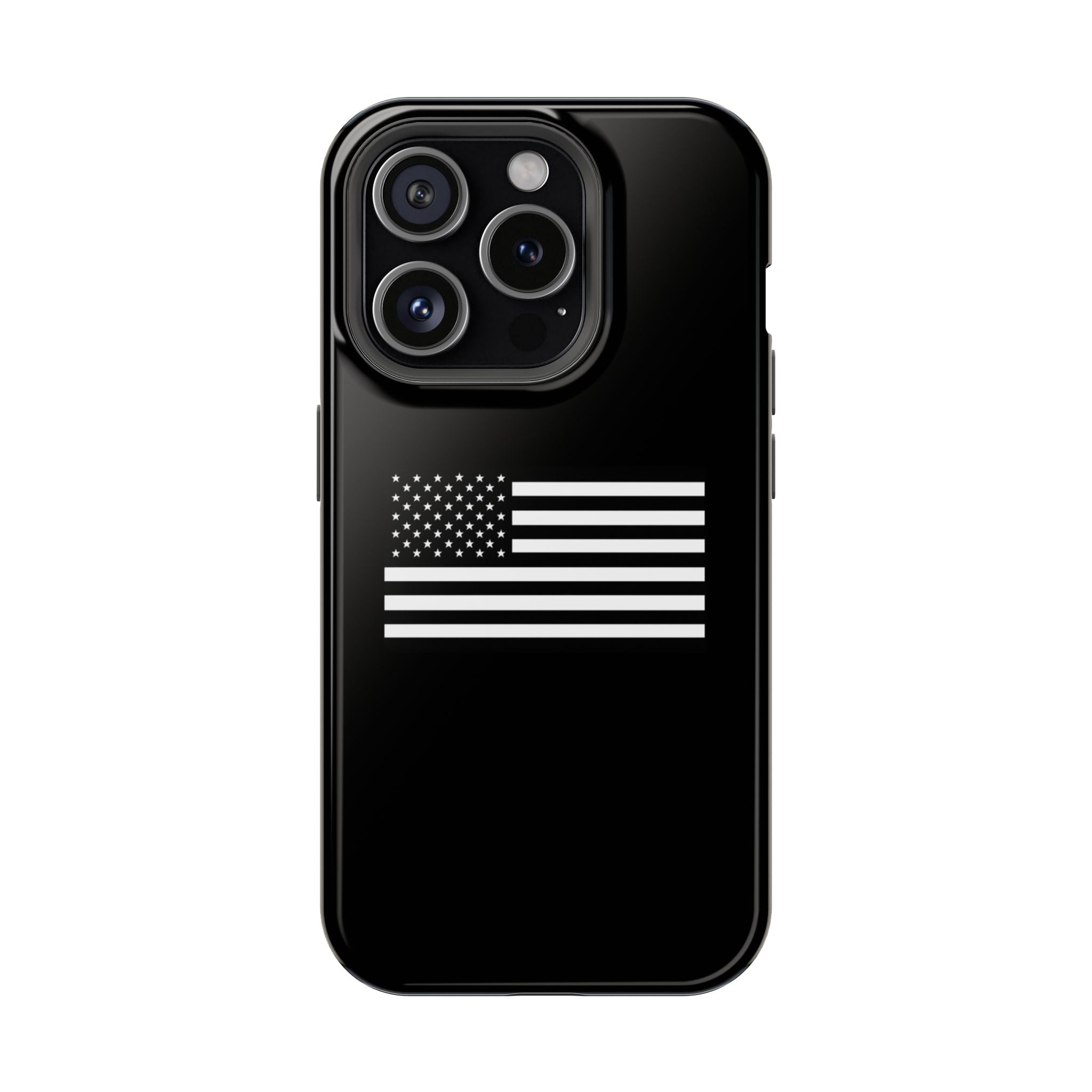 Black and White American Flag Magnetic Impact-Resistant Cases