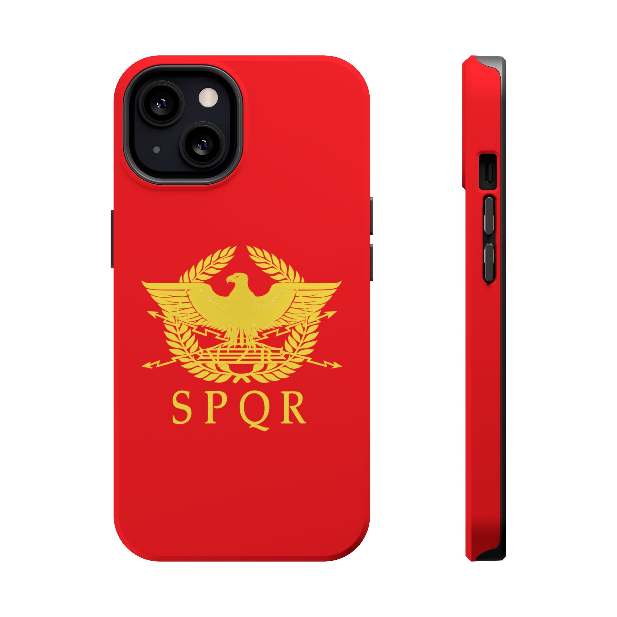 SPQR Gold Roman Eagle Symbol Red Magnetic Impact-Resistant Cases