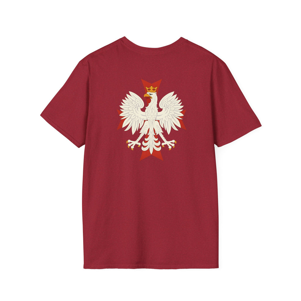 Be Like Poland Winged Hussar Front, Polish Eagle Cross Back Heavy Cotton Softstyle T-Shirt Softstyle Tee