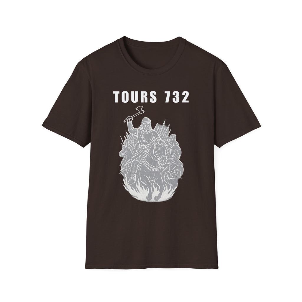 Tours 732 Charles "The Hammer" Martel "TOURS 732" Text Graphic Unisex Softstyle T-Shirt
