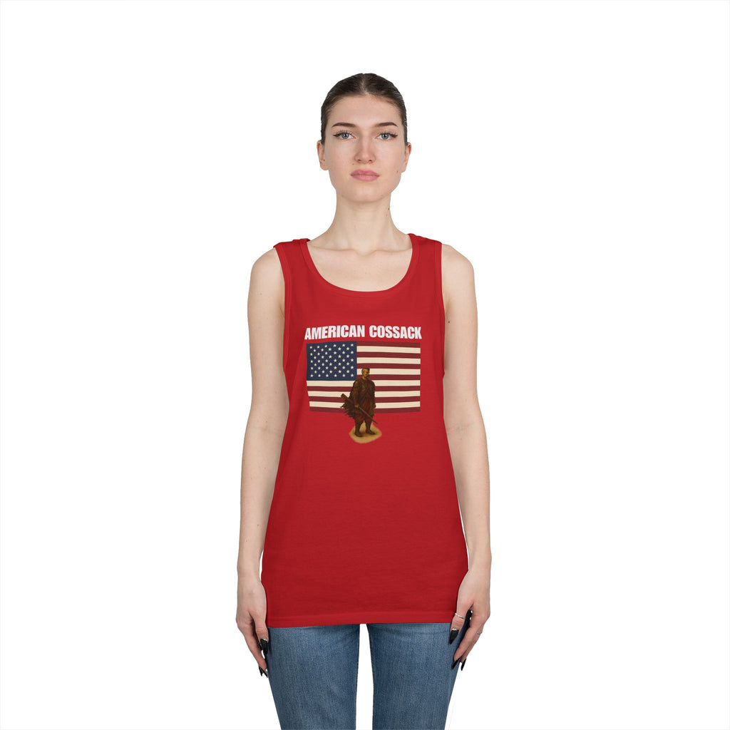 Patriotic American Cossack Heavy Cotton Tank Top