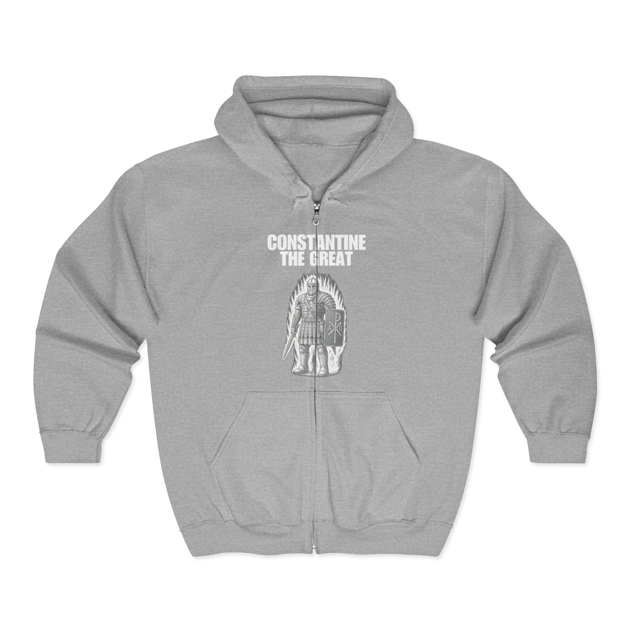 Constantine the Great White Design Zip Up Hoodie