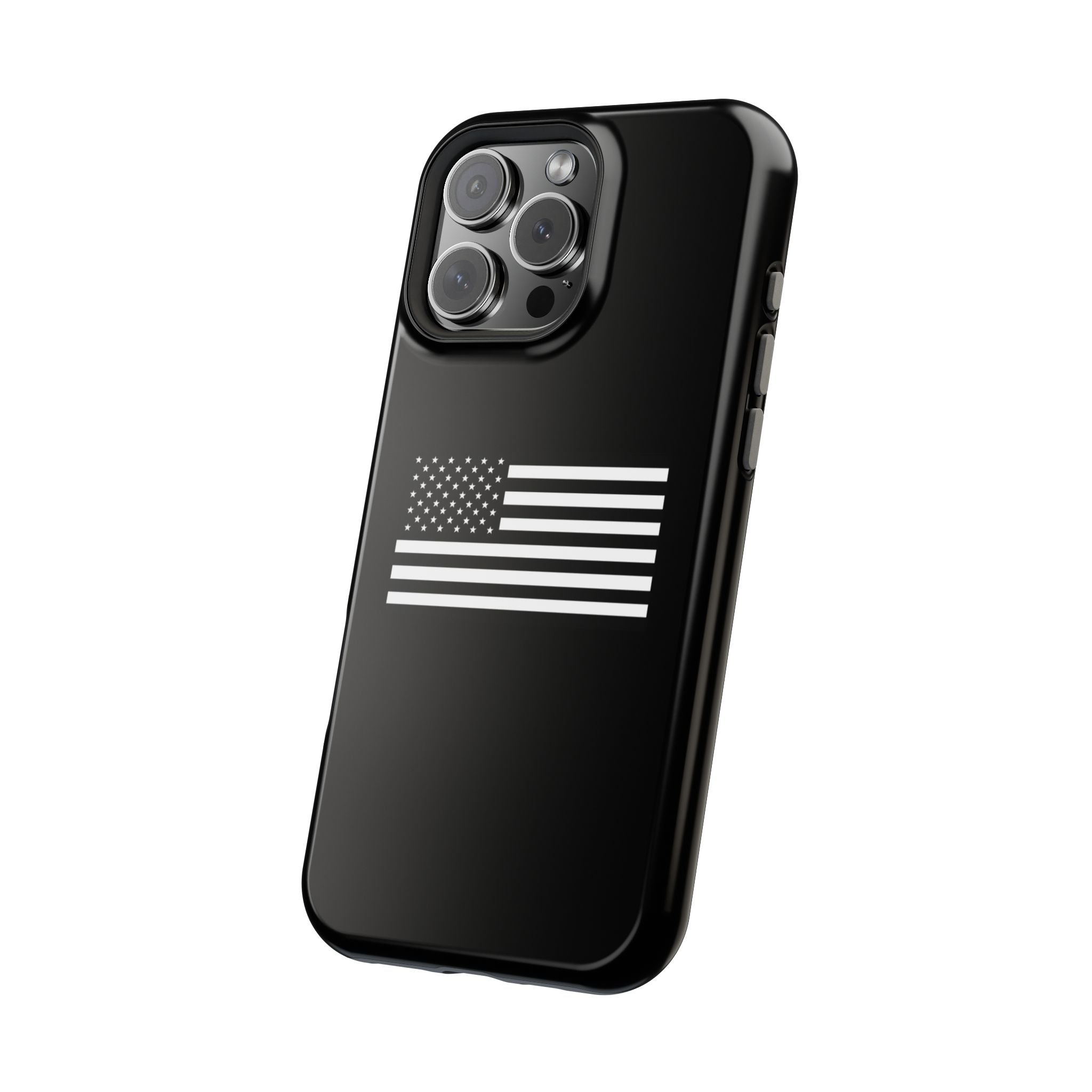 Black and White American Flag Magnetic Impact-Resistant Cases