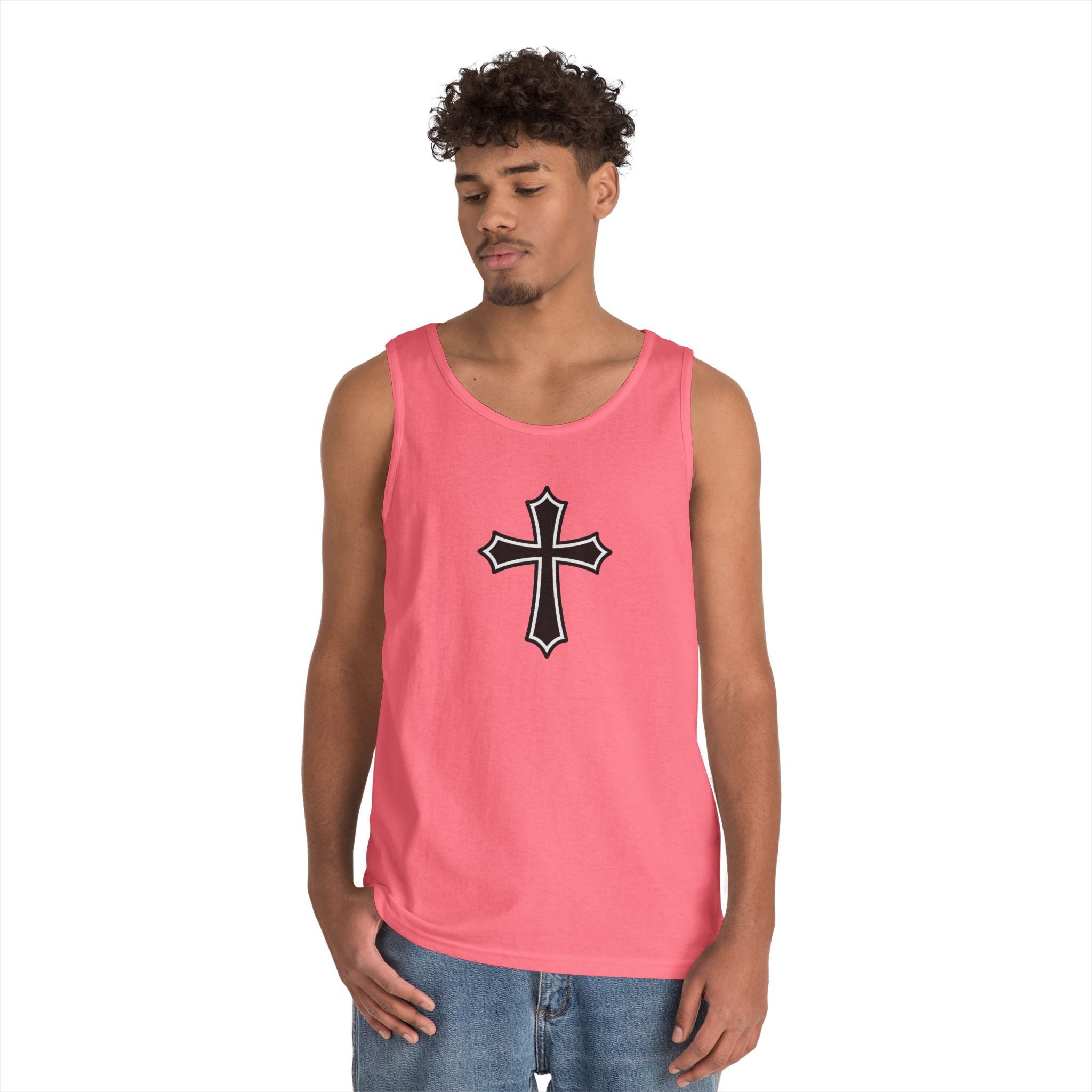 Medieval Style Cross Heavy Cotton Tank Top