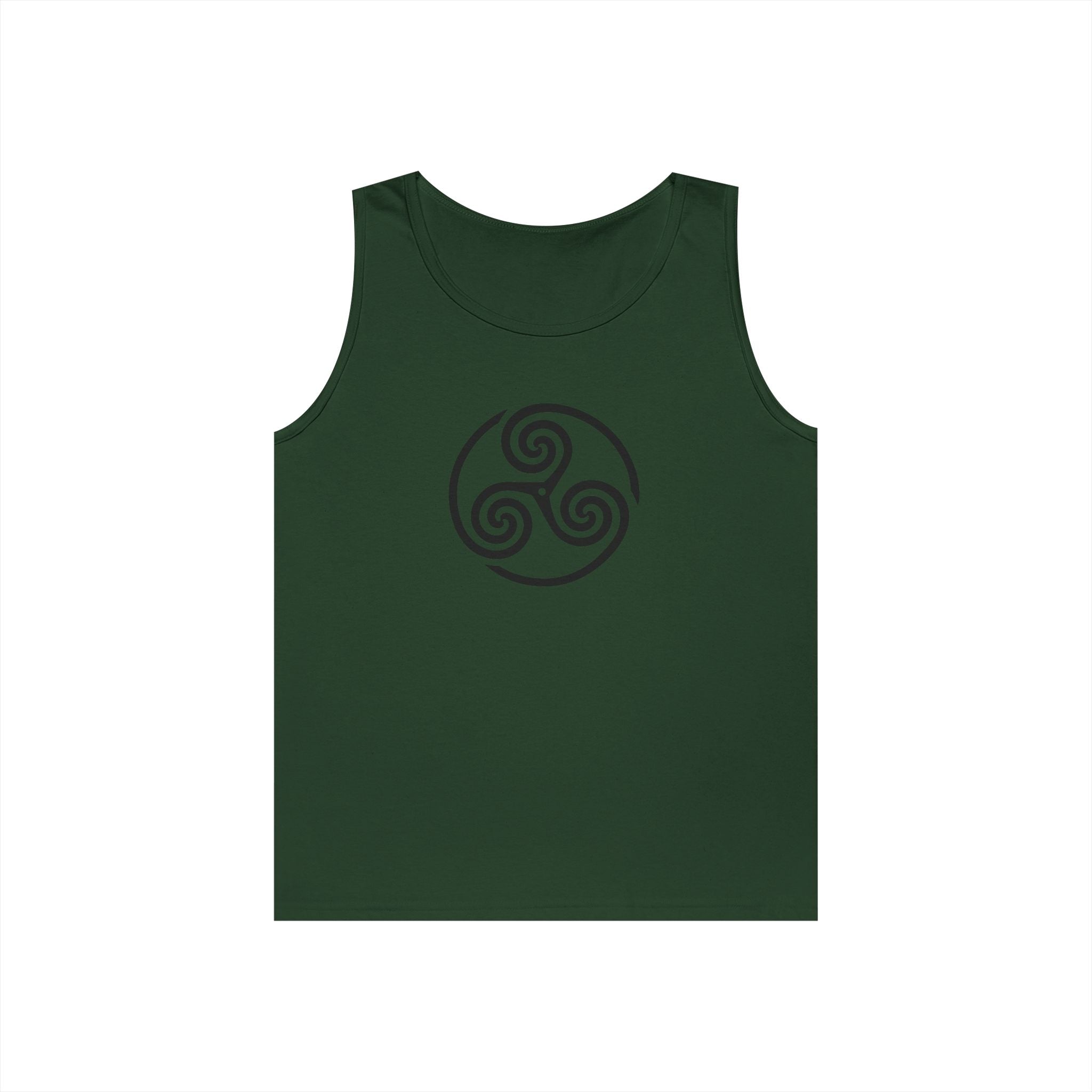 Celtic Spiral Triskele Symbol Alt Design Black Unisex Tank Top