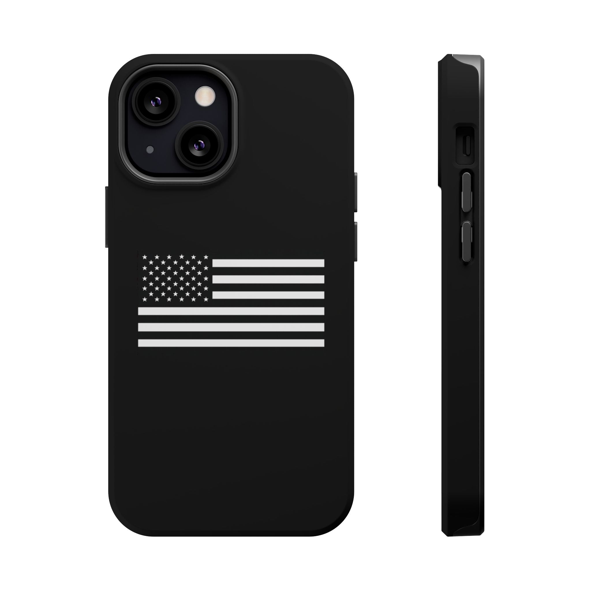 Black and White American Flag Magnetic Impact-Resistant Cases