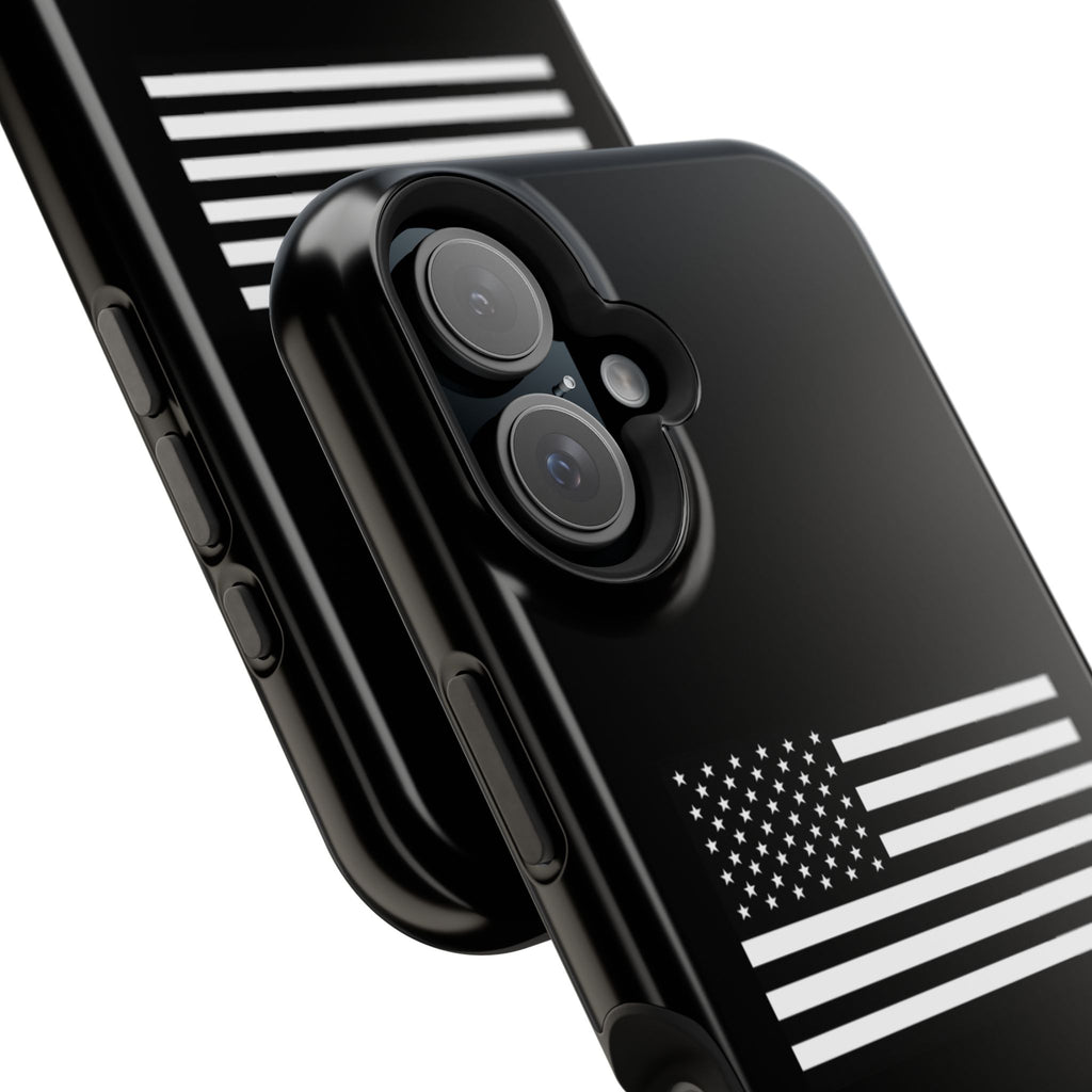 Black and White American Flag Magnetic Impact-Resistant Cases