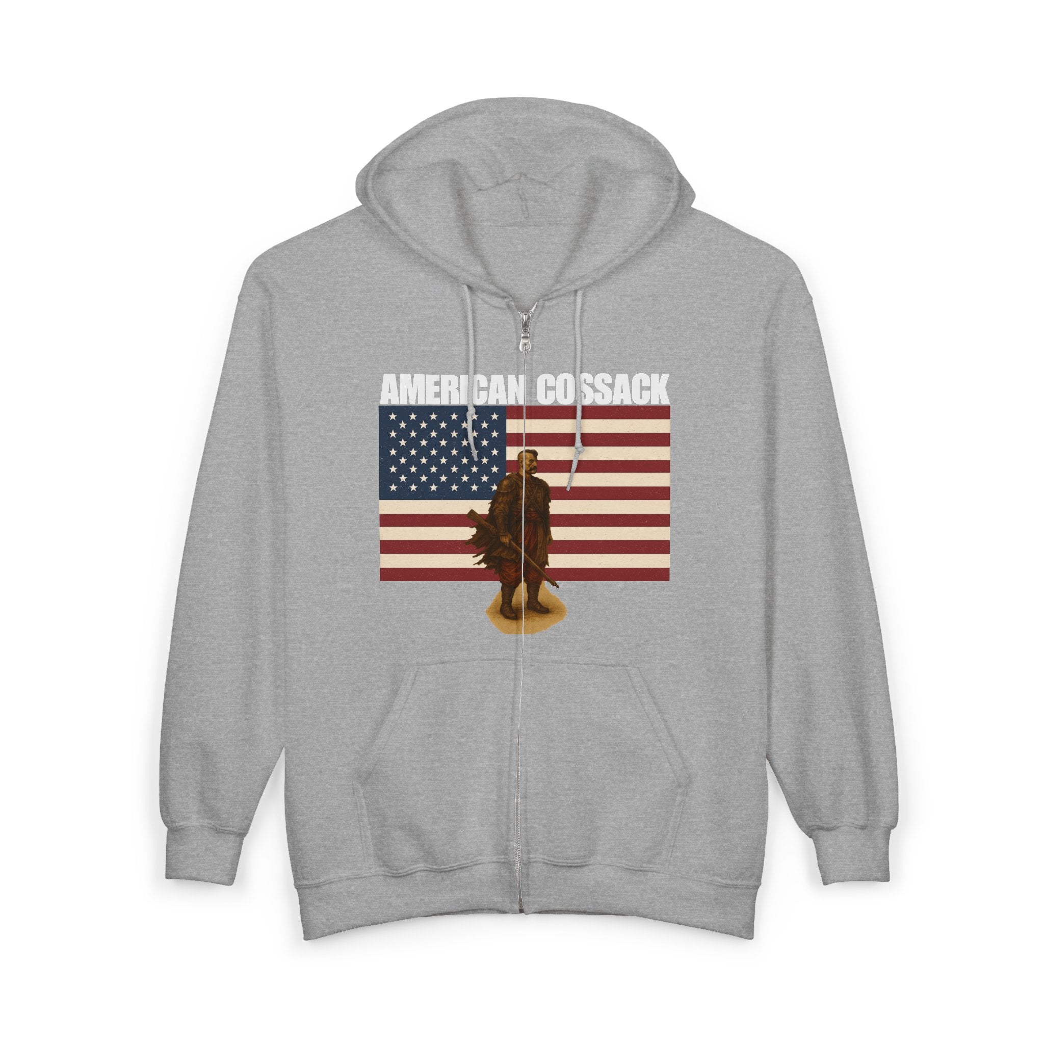 American Cossack Full Zip Up Hoodie Sweatshirt