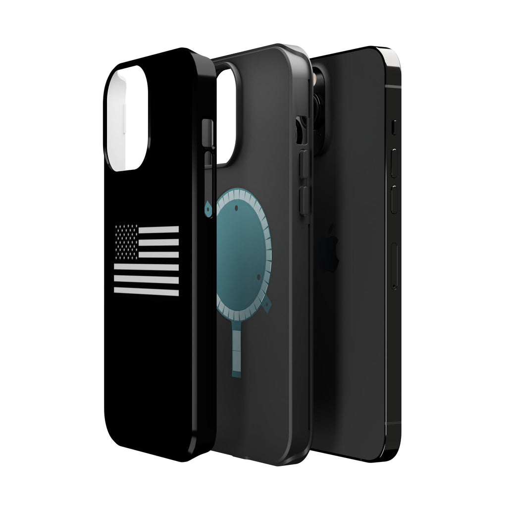 Black and White American Flag Magnetic Impact-Resistant Cases