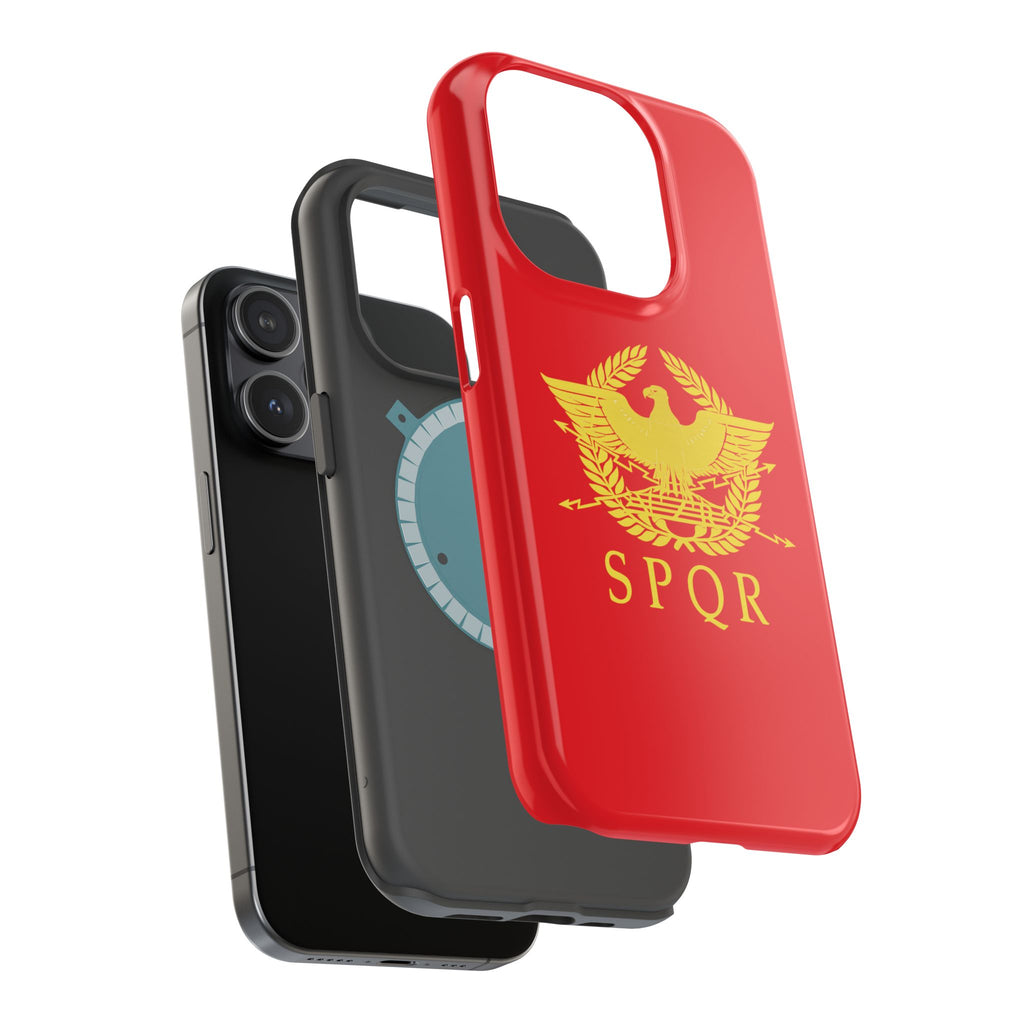 SPQR Gold Roman Eagle Symbol Red Magnetic Impact-Resistant Cases