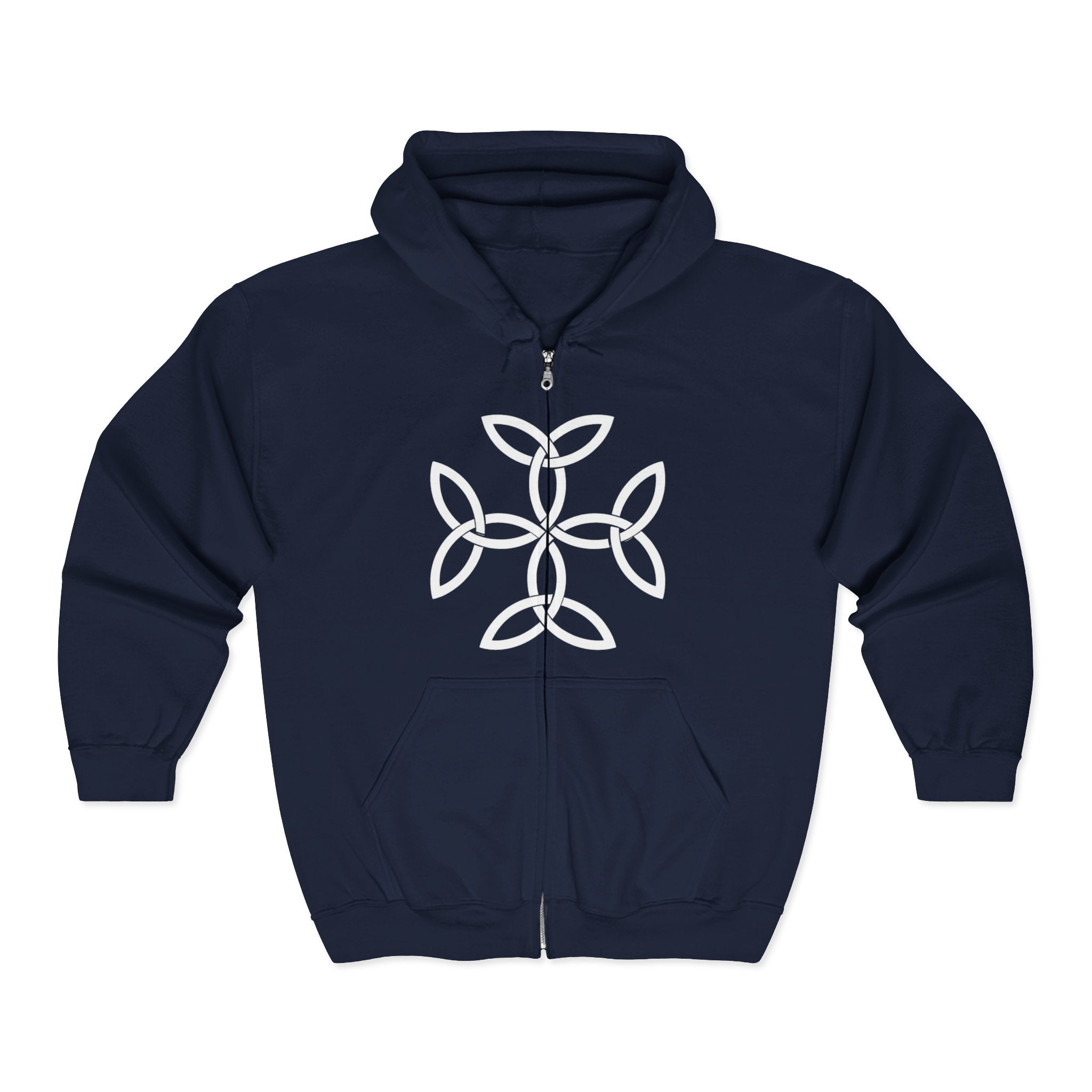 Frankish Cross White Design Graphic Zip Up Hoodie