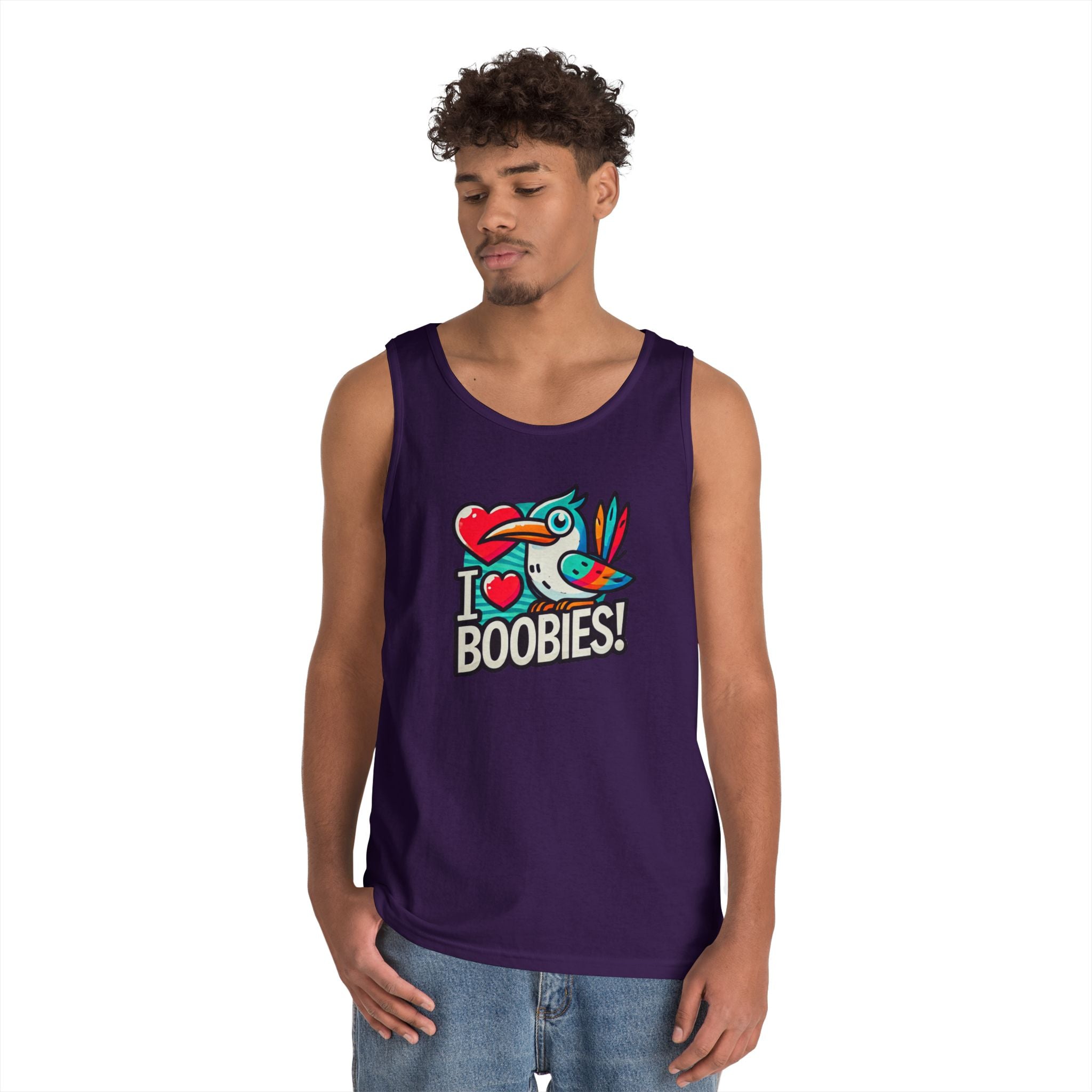 Funny 'I Love Boobies!' Boobie Bird Unisex Heavy Cotton Tank Top