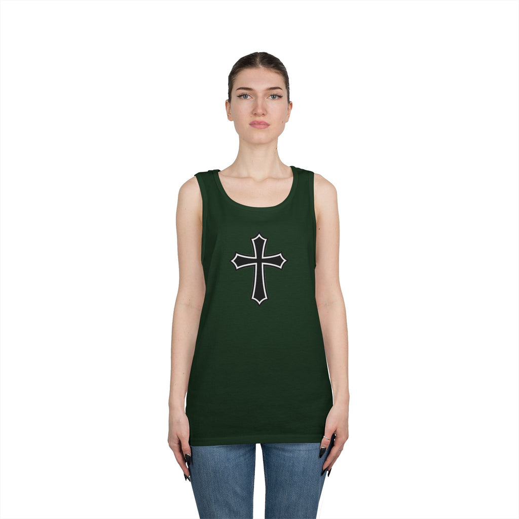 Medieval Style Cross Heavy Cotton Tank Top