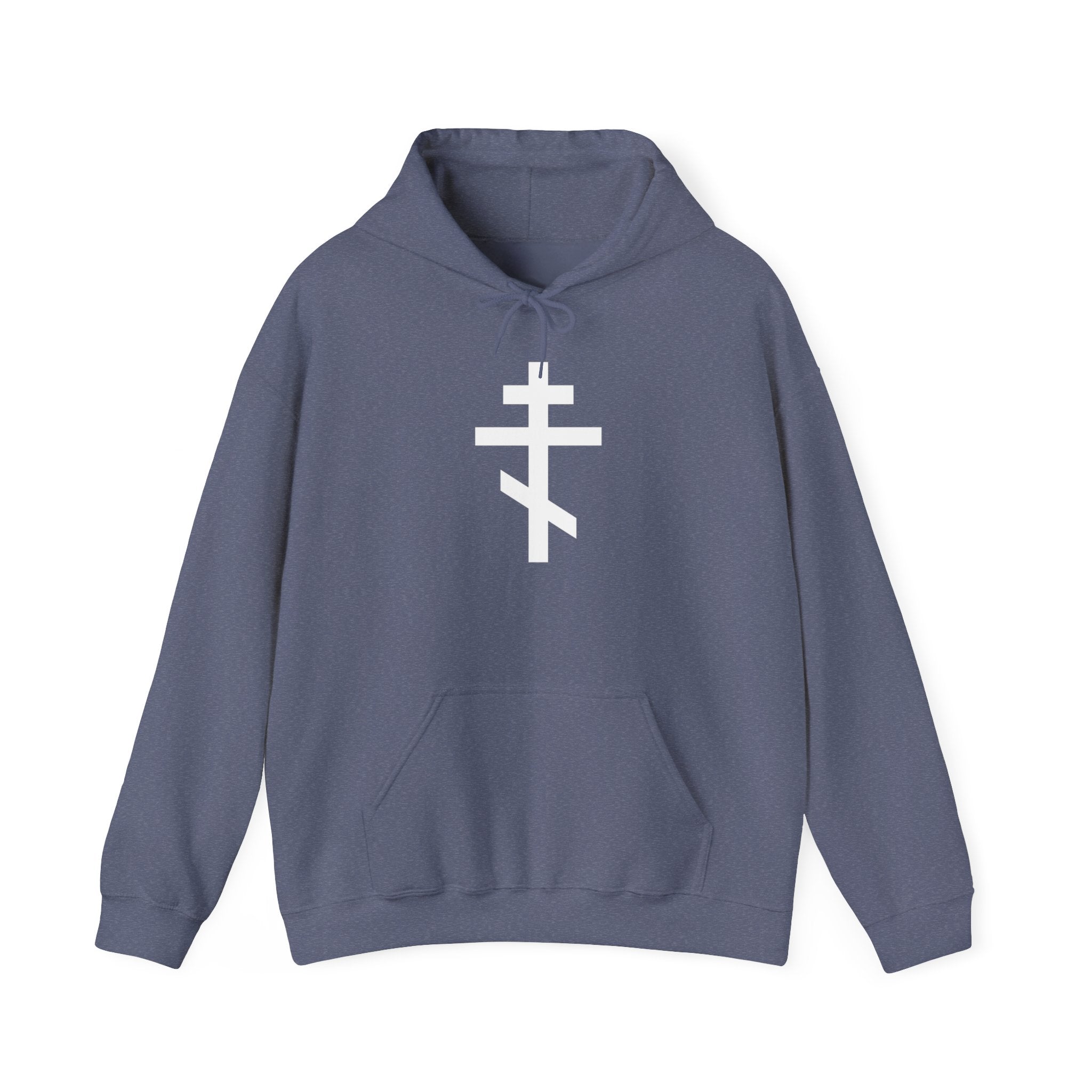 White Crucifix Pull Over Hoodie Sweatshirt