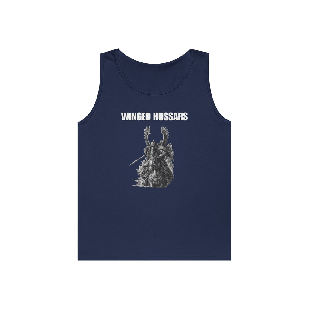 Winged Hussar White Design Heavy Cotton Tank Top