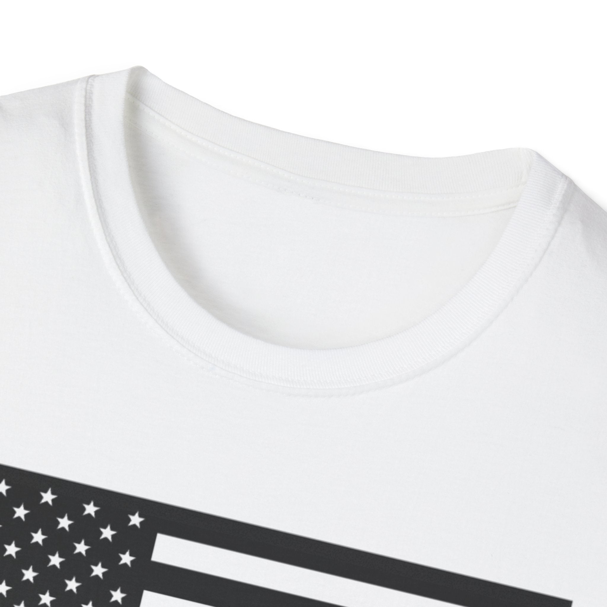 Black and White American Flag Softstyle Cotton Shirt T-Shirt