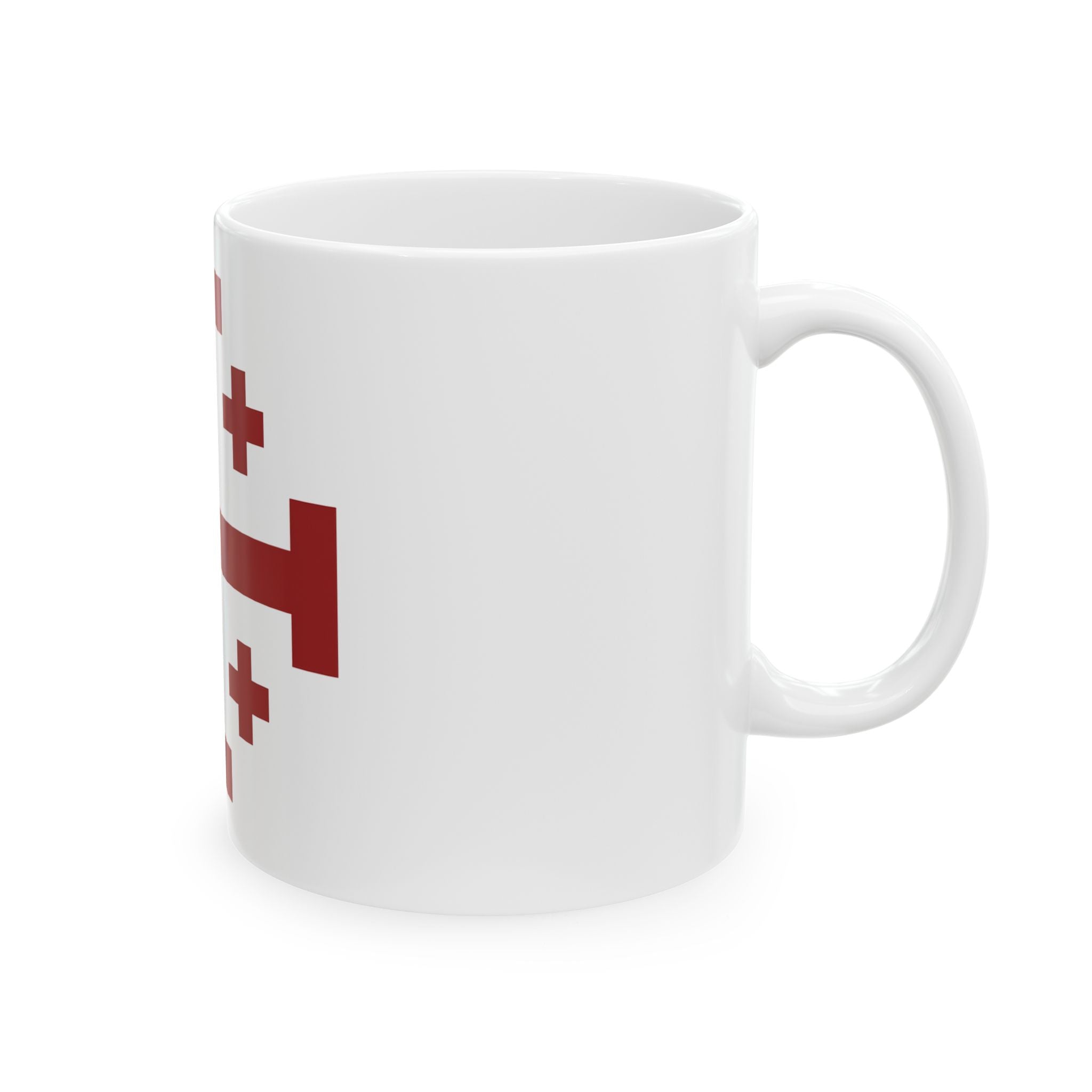 Crusader Cross of Jerusalem Symbol Red Design White Ceramic Mug
