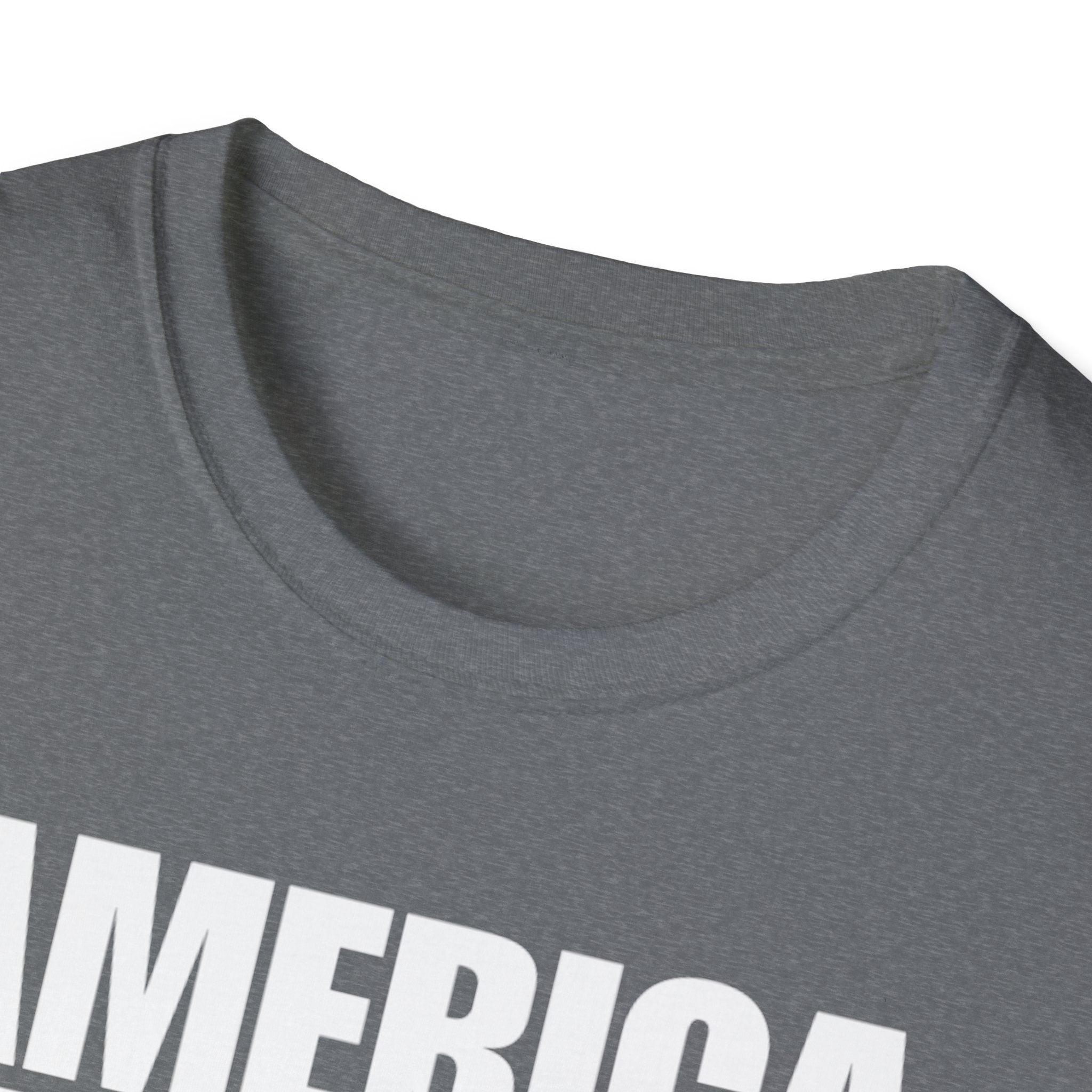 America First Black and White American Flag Softstyle Cotton Shirt T-Shirt