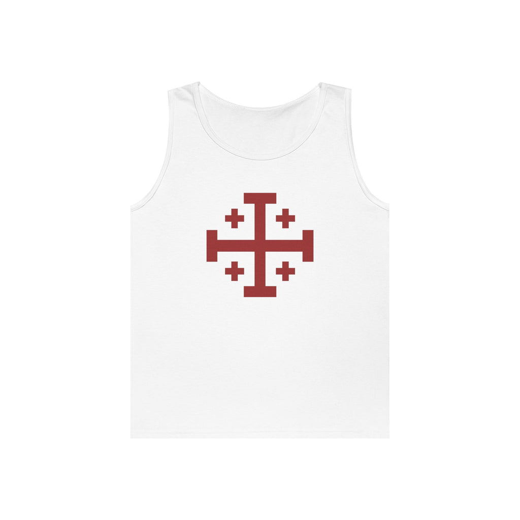 Cross of Jerusalem Red Unisex Heavy Cotton Tank Top