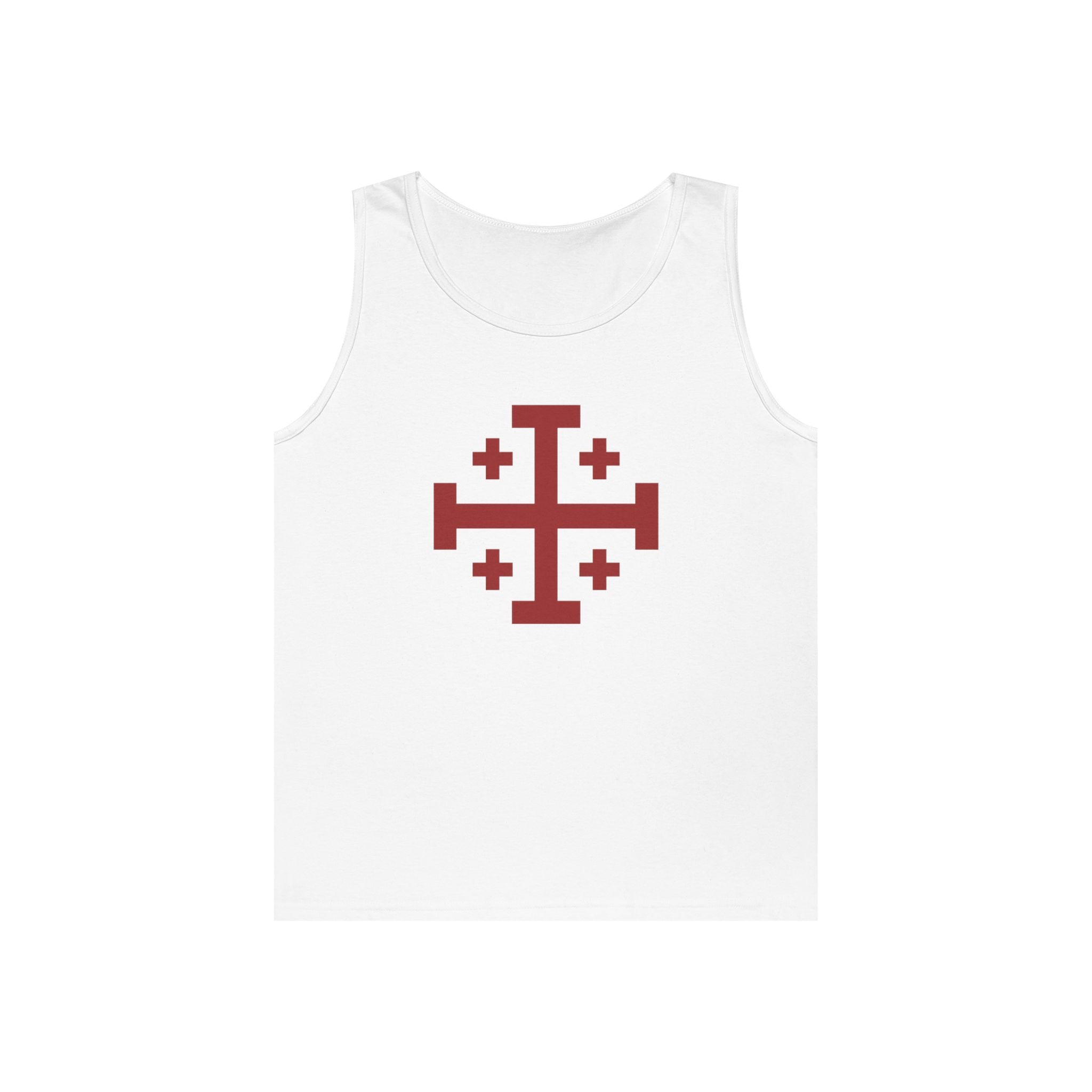 Cross of Jerusalem Red Unisex Heavy Cotton Tank Top