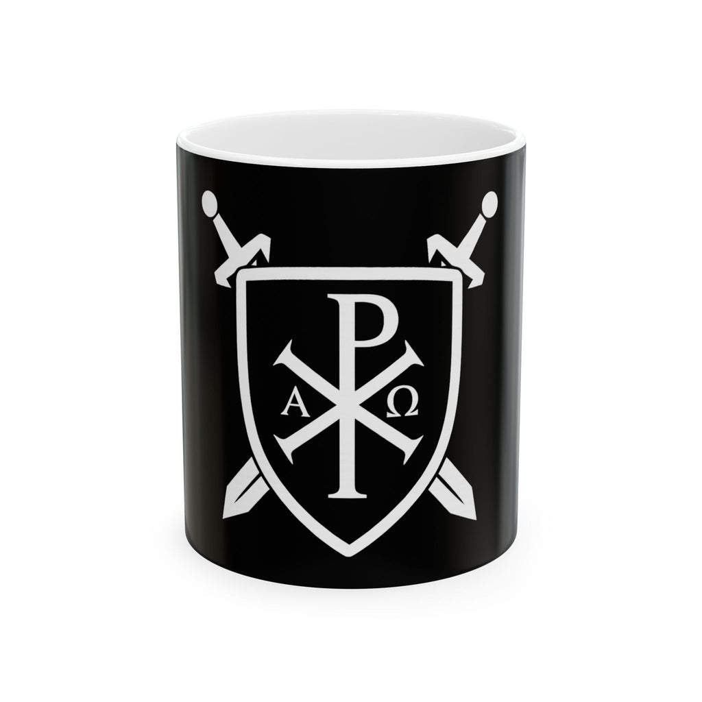 Sword and Shield Pi Chi Rho Ceramic Coffee Mug