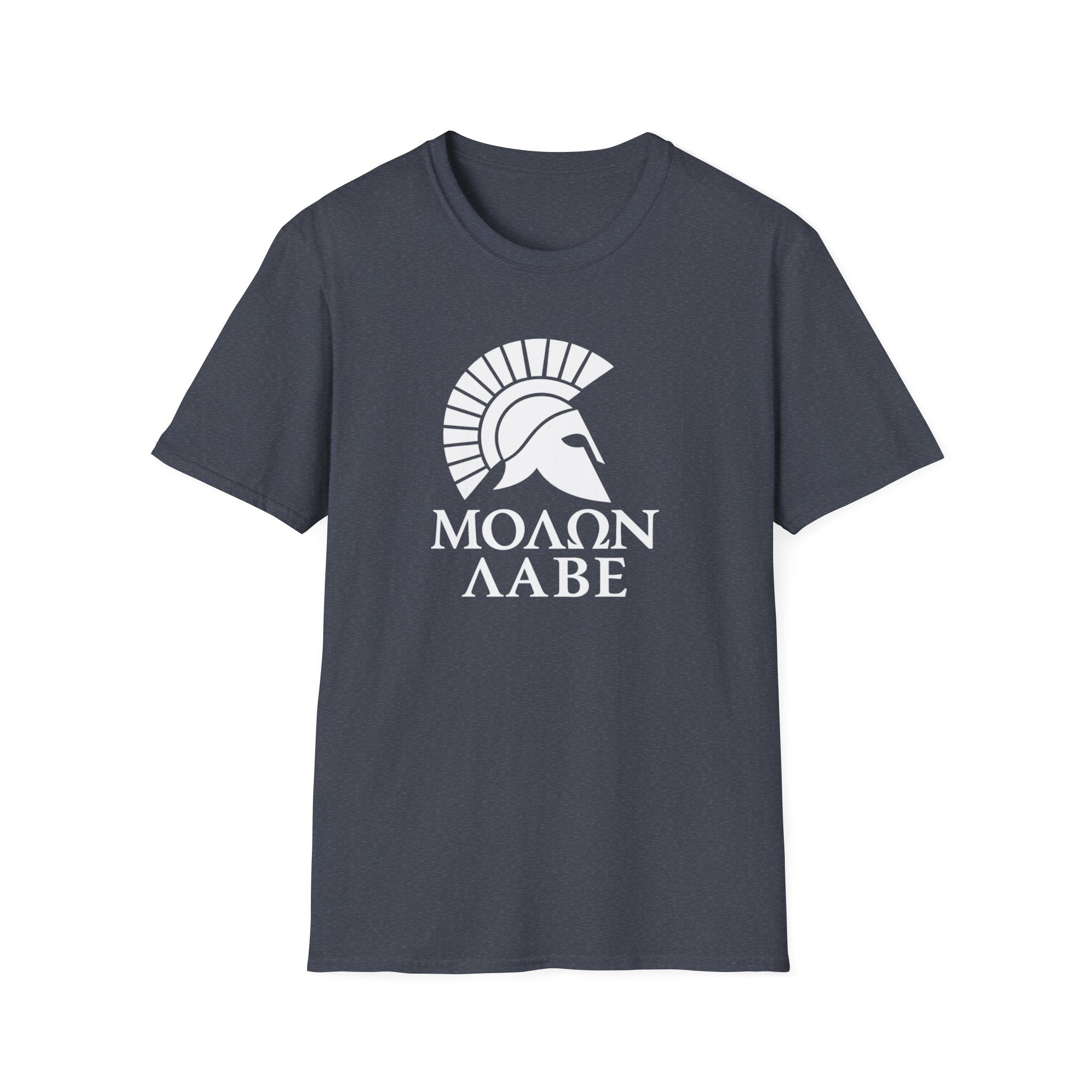 Molon Labe "Come and Take It!" in Greek Large Text White Design Softstyle Cotton T-Shirt