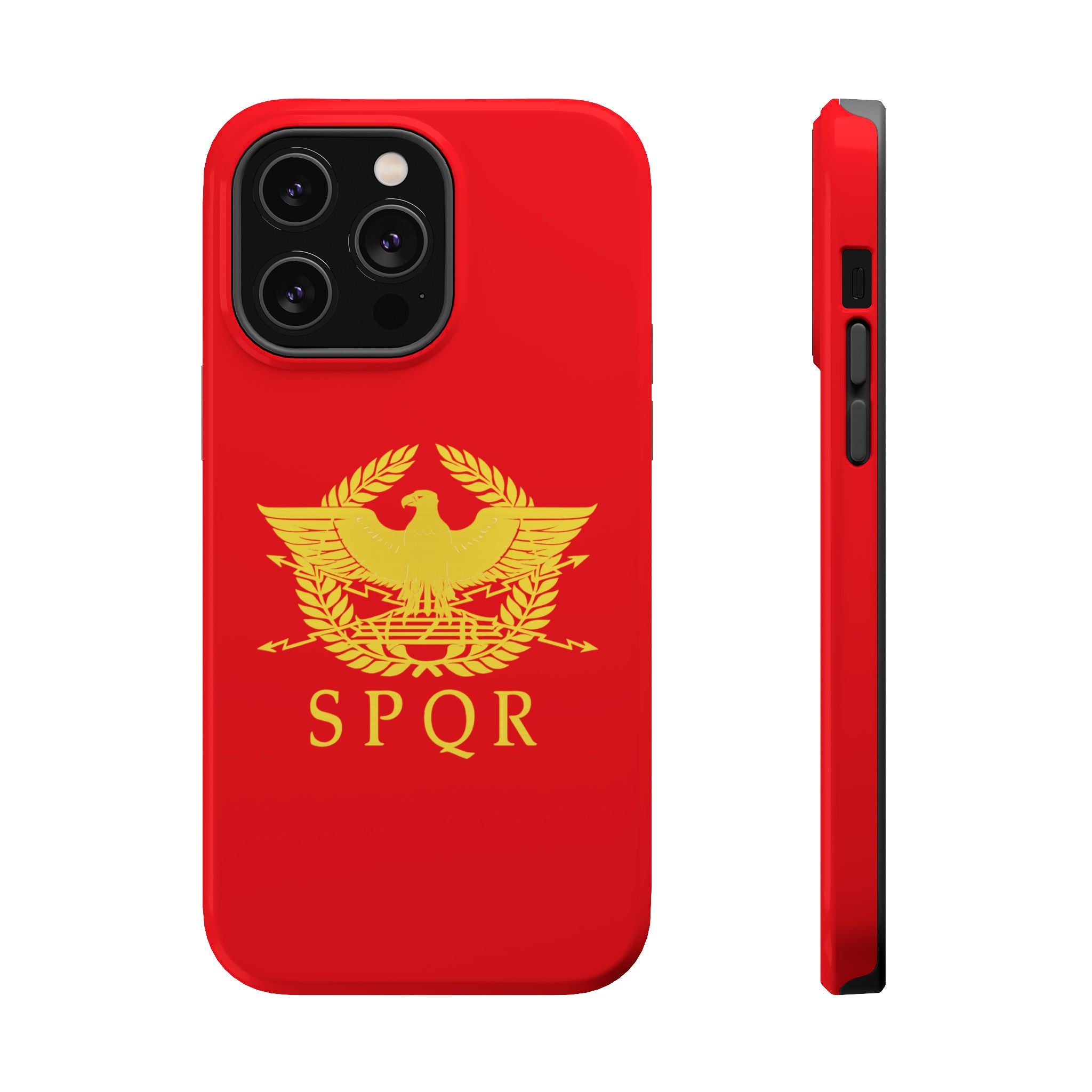 SPQR Gold Roman Eagle Symbol Red Magnetic Impact-Resistant Cases