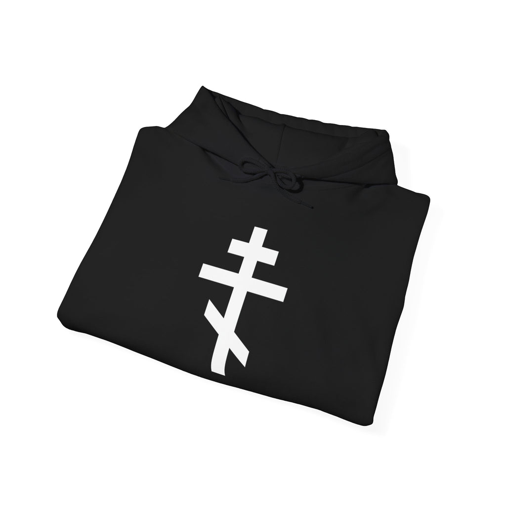 White Crucifix Pull Over Hoodie Sweatshirt