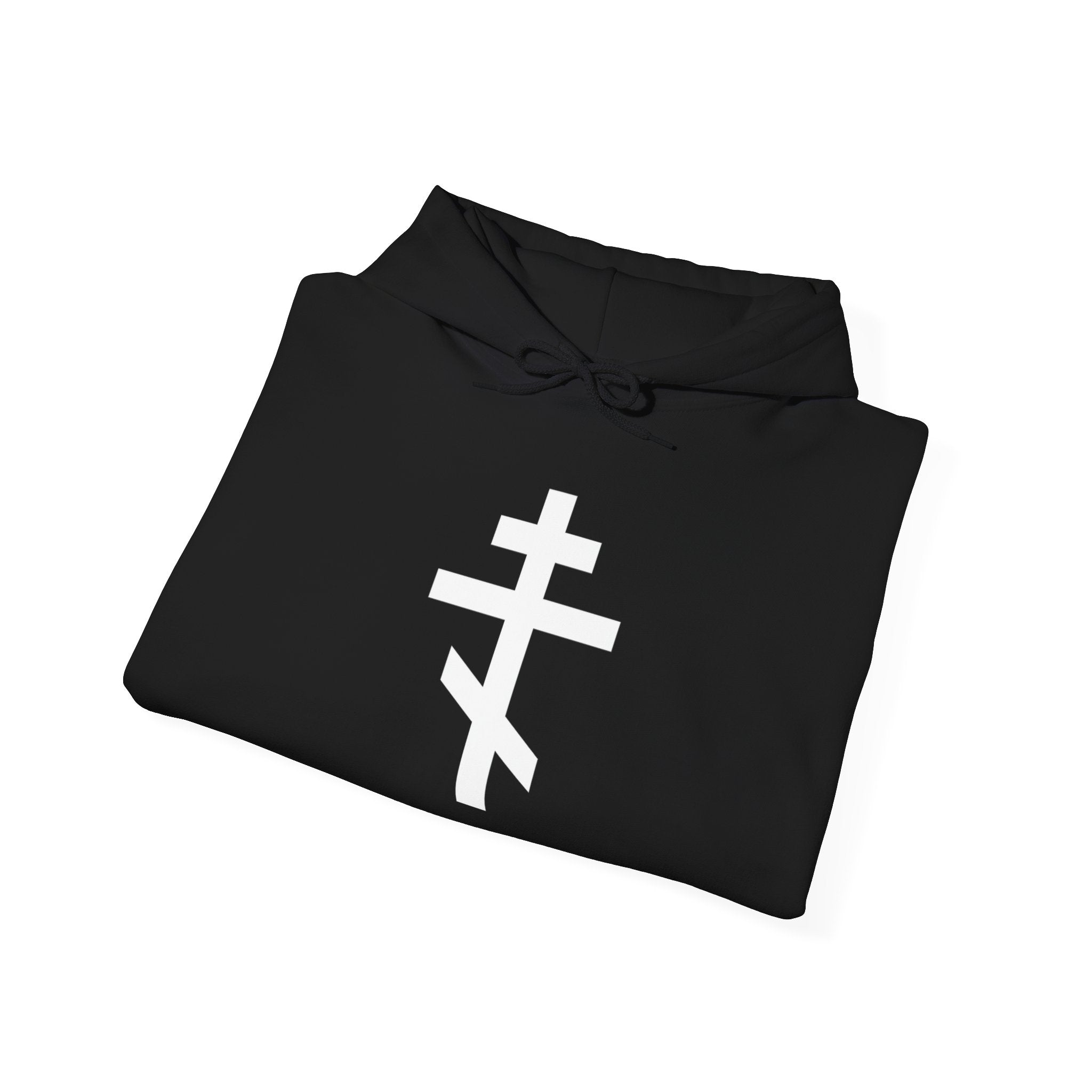 White Crucifix Pull Over Hoodie Sweatshirt