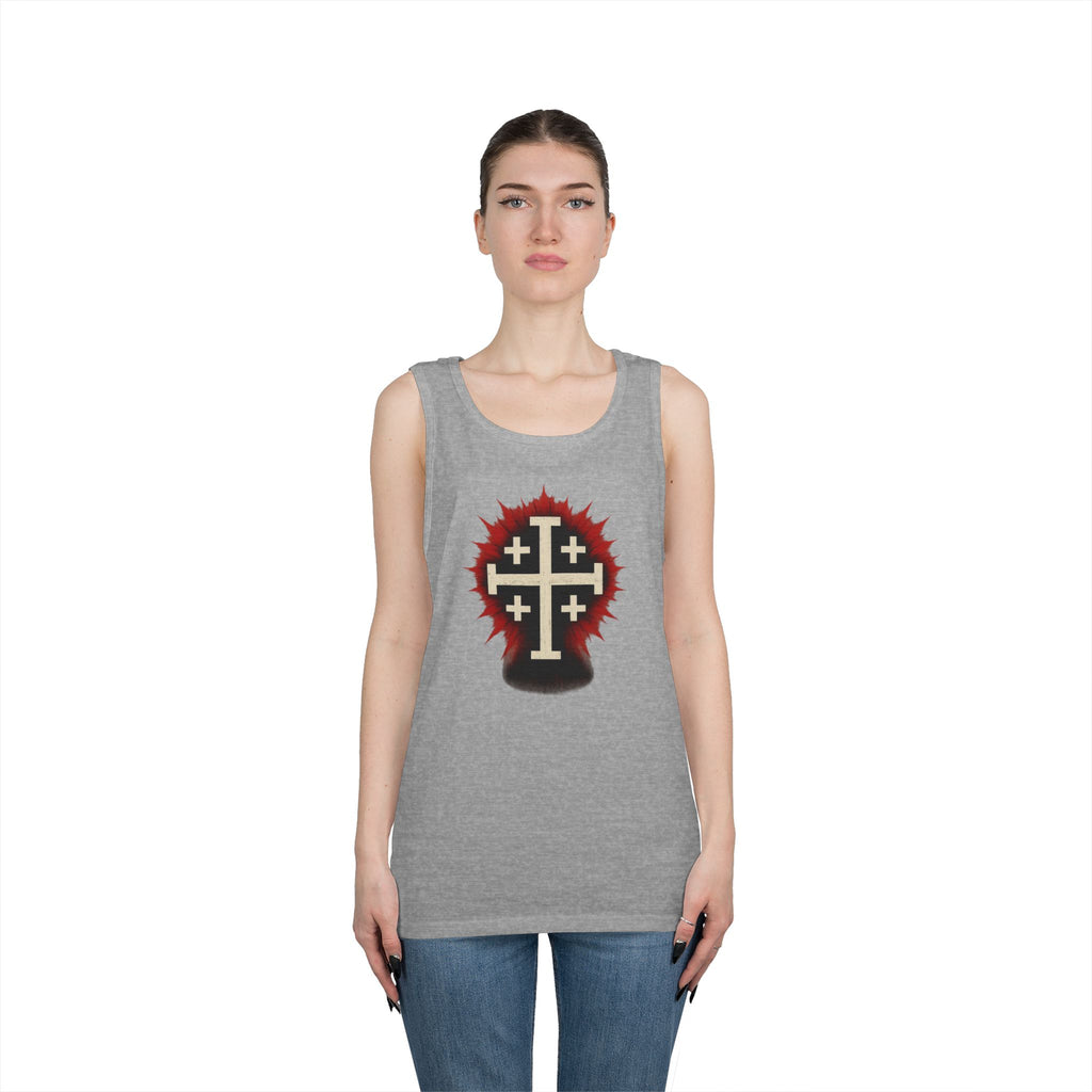 Cross of Jerusalem Graphic Tank Top, Christian Summer Wear