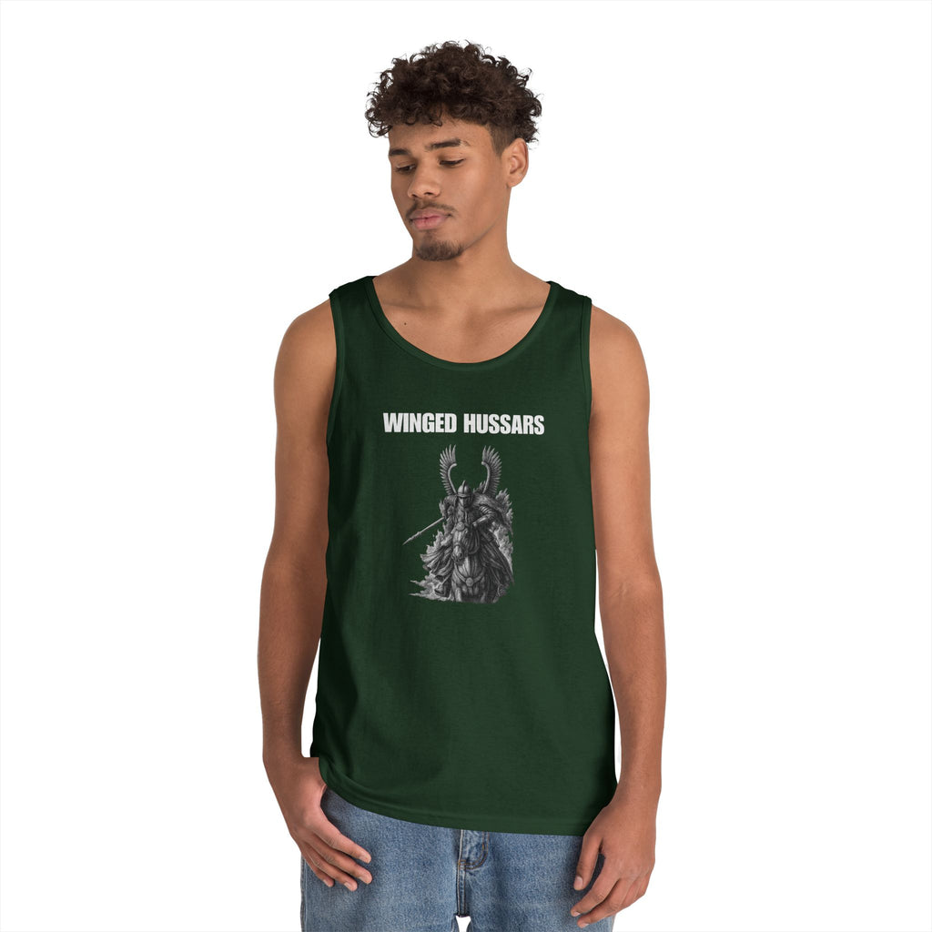 Winged Hussar White Design Heavy Cotton Tank Top