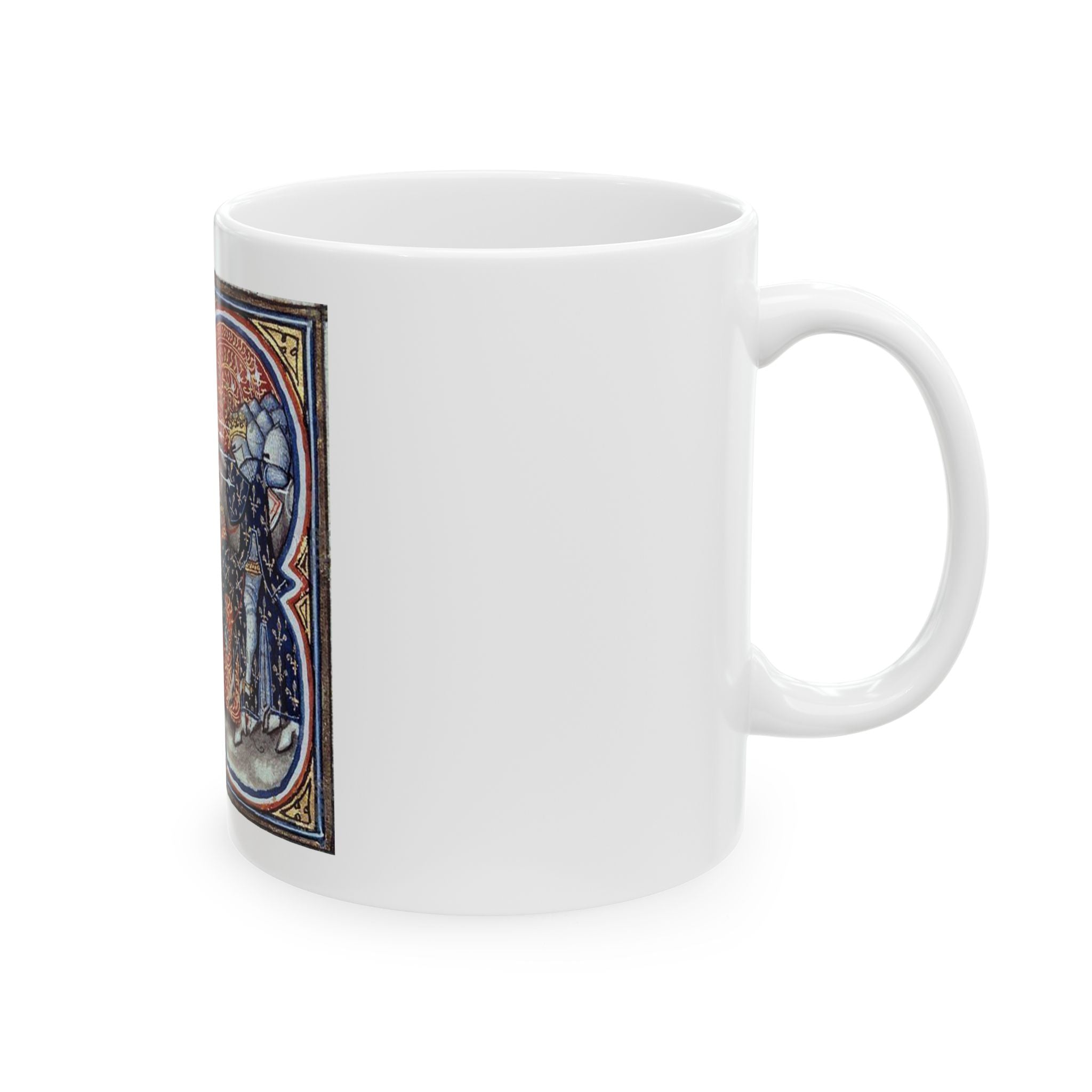 Medieval Scene Ceramic Mug Charles Martel fighting the Saracens at Tours Poitiers in 732, Great Chronicles of France | 11oz & 15oz