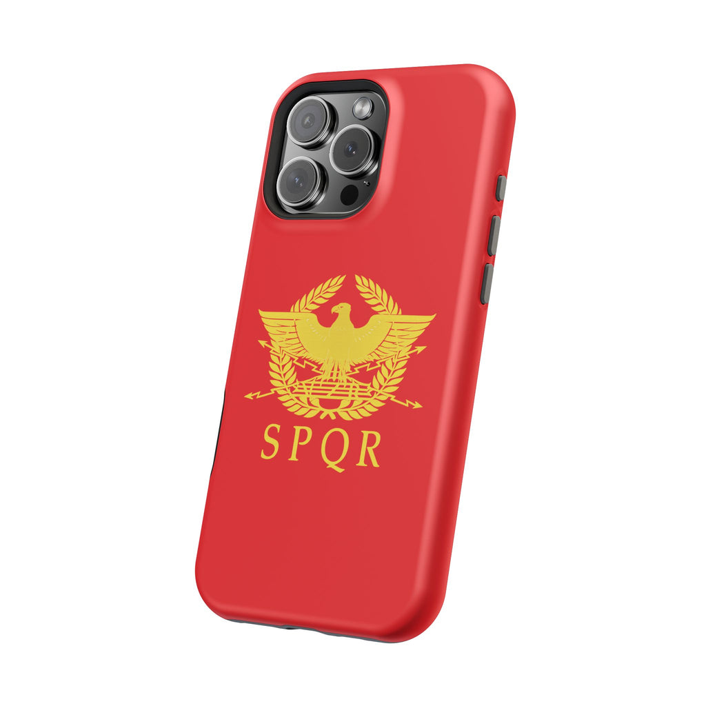 SPQR Gold Roman Eagle Symbol Red Magnetic Impact-Resistant Cases