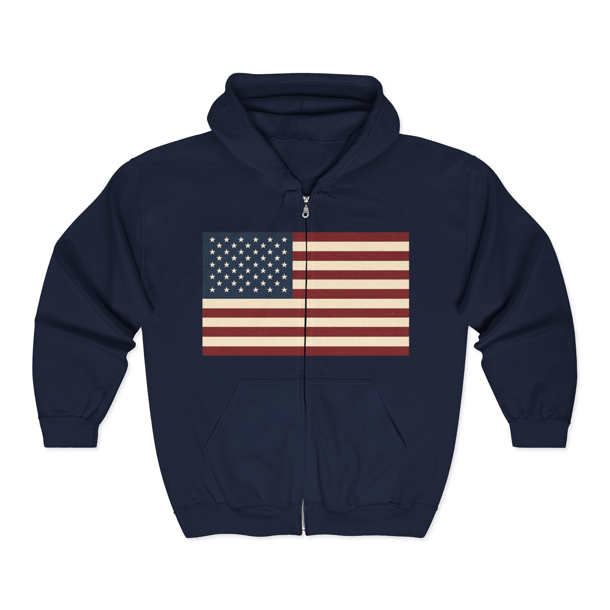 American Flag Graphic Zip Up Hoodie Sweatshirt