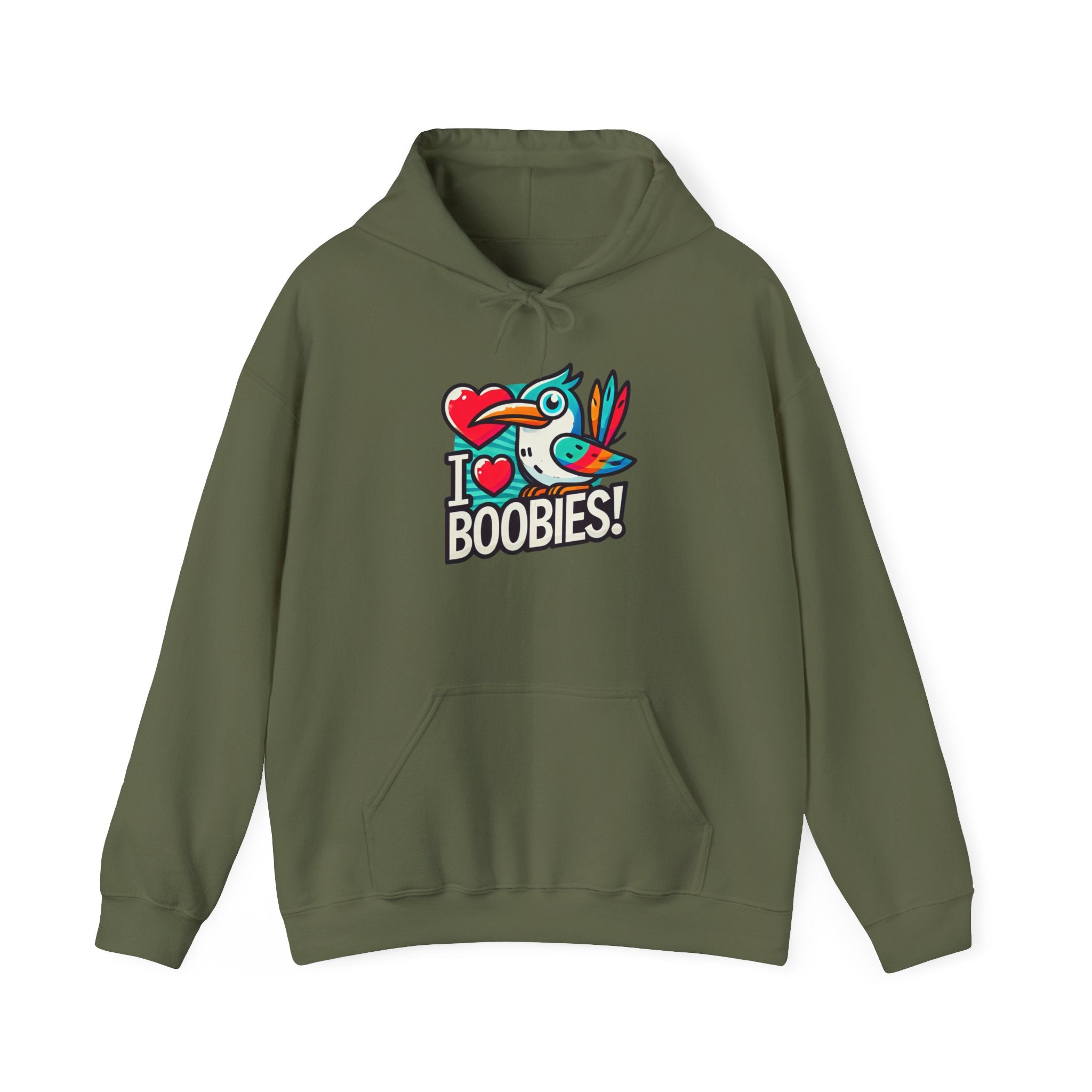 Funny I Heart Boobies Boobie Bird Pull Over Hoodie Sweatshirt