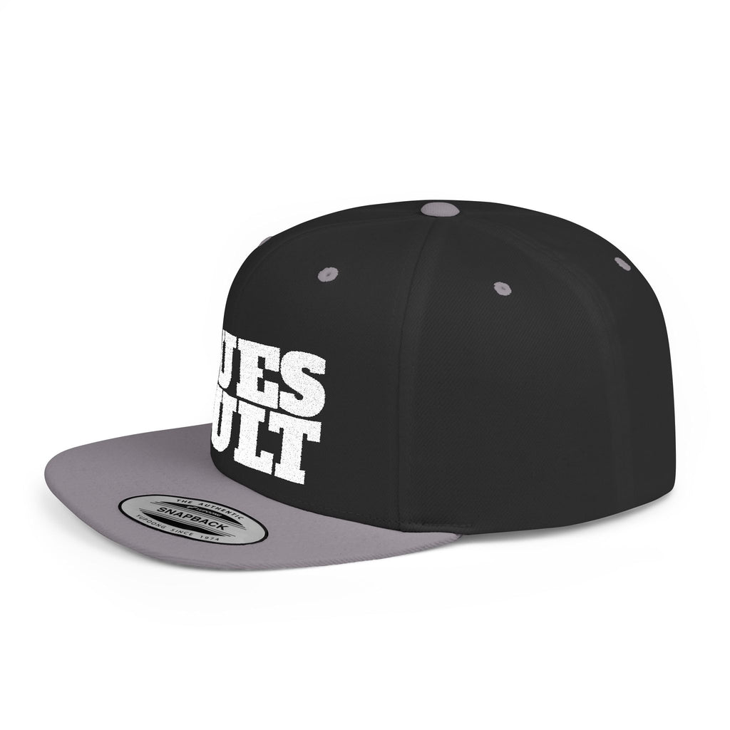 Dues Vult White Letter Flat Bill Snapback Hat, Dues Vult Cap