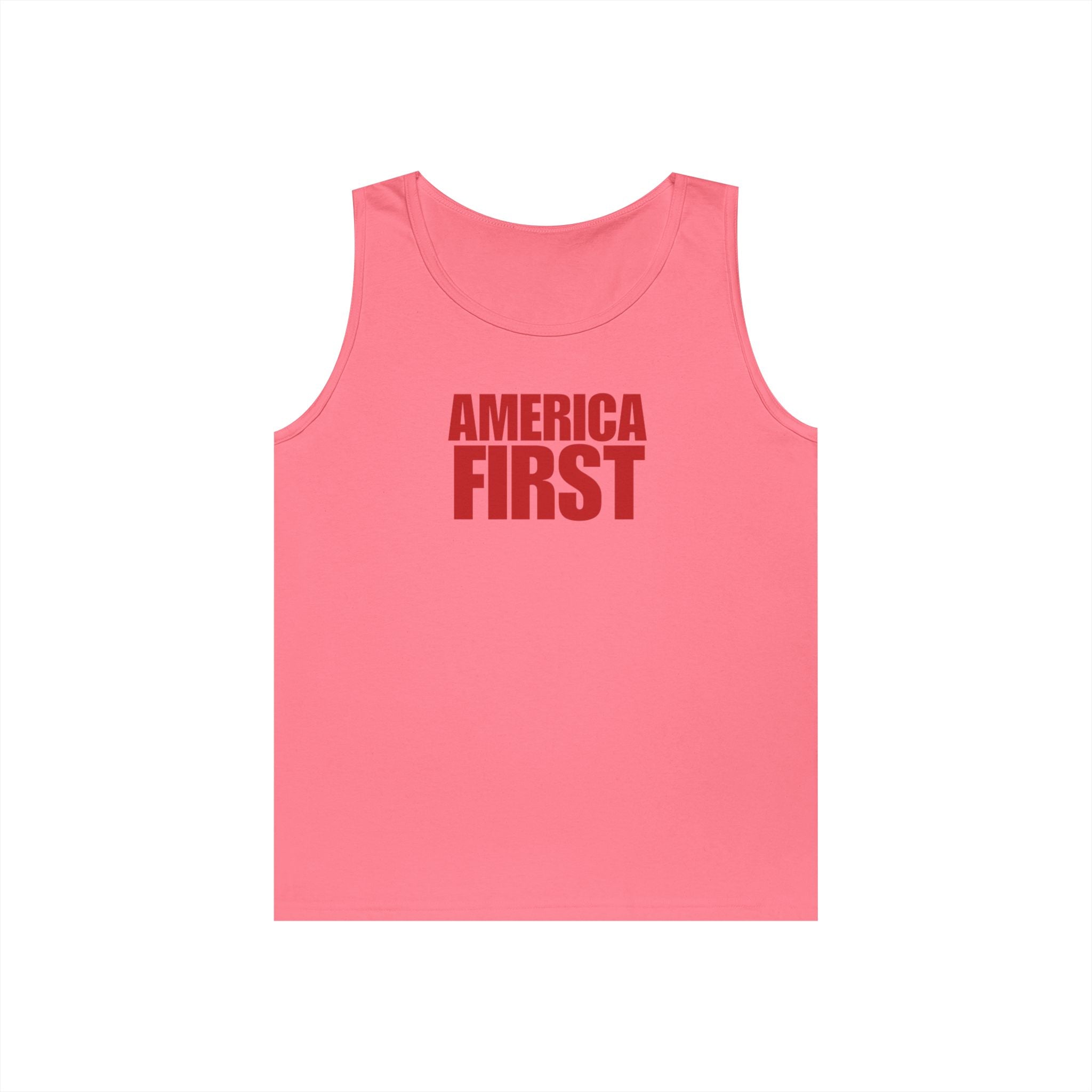 America First Red Heavy Cotton Tank Top