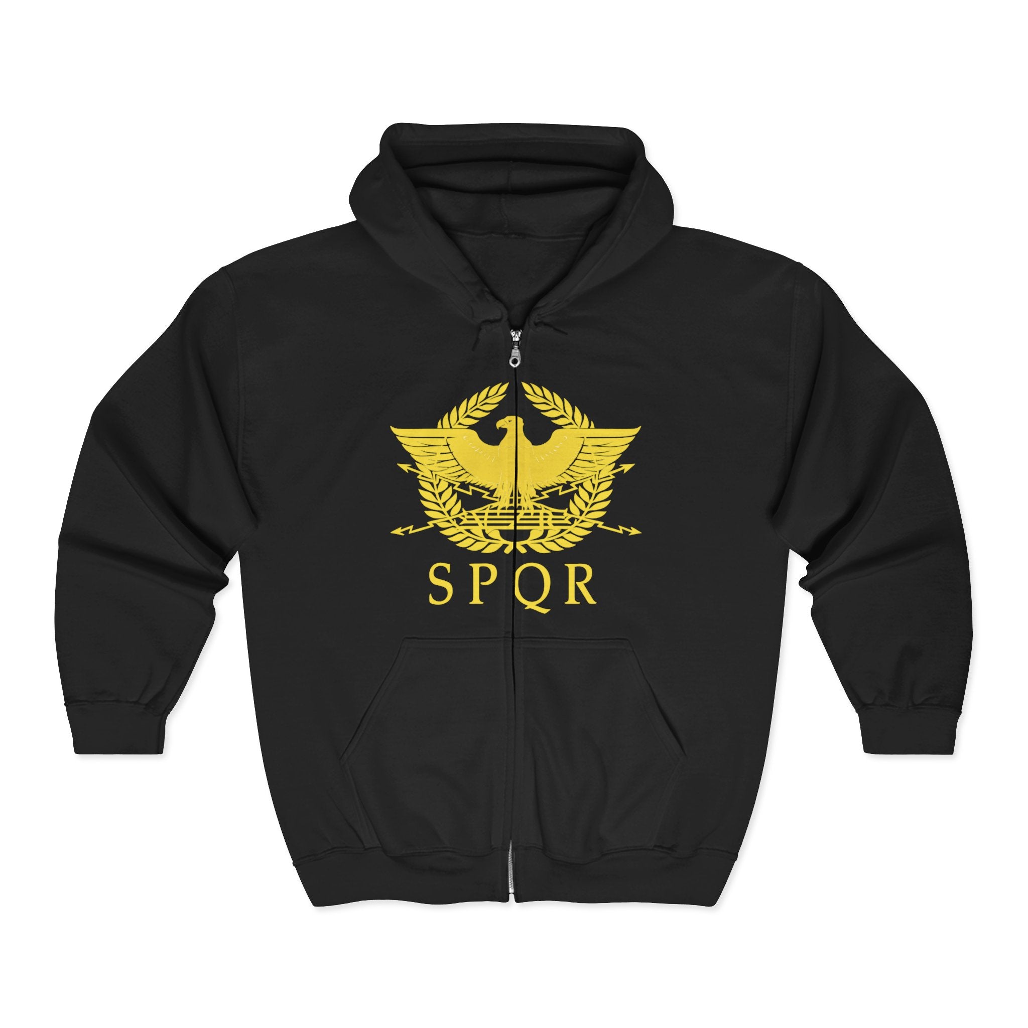 Roman Eagle SPQR Zip Up Hoodie Sweatshirt