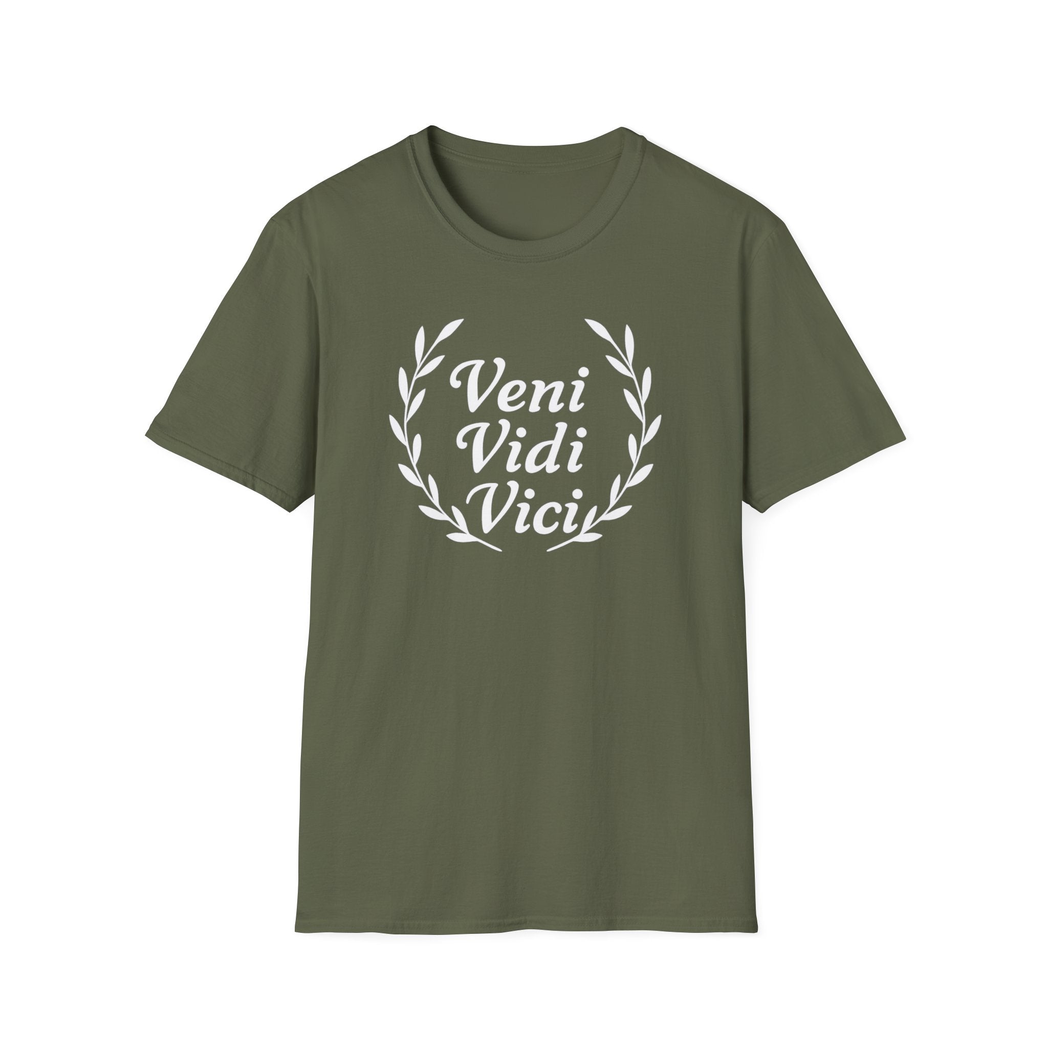 Veni Vidi Vici White Text Unisex  Softstyle T-Shirt