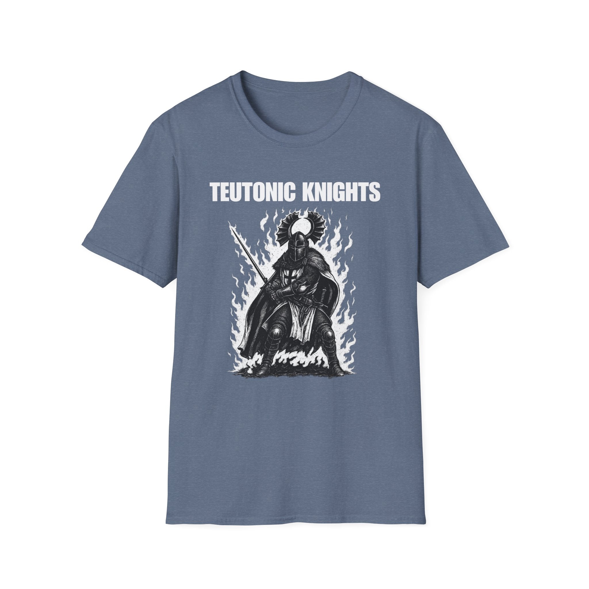 Teutonic Knight With Aura and "Teutonic Knights" Text Soft Style Cotton Shirt T-Shirt