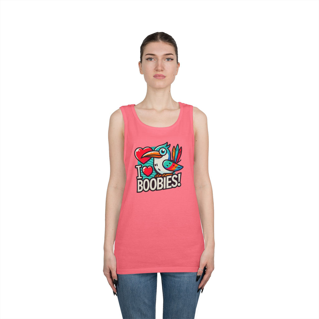 Funny 'I Love Boobies!' Boobie Bird Unisex Heavy Cotton Tank Top