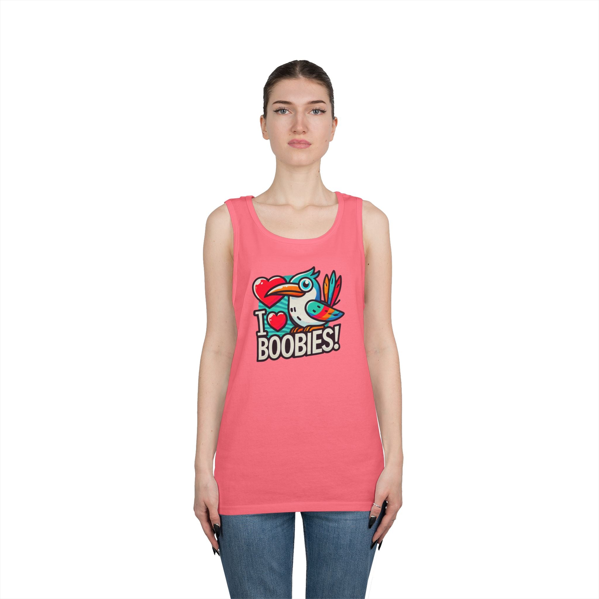 Funny 'I Love Boobies!' Boobie Bird Unisex Heavy Cotton Tank Top