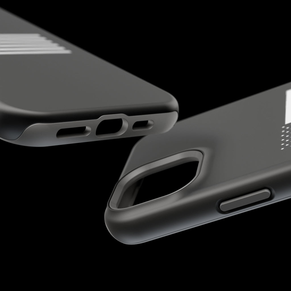 Black and White American Flag Magnetic Impact-Resistant Cases