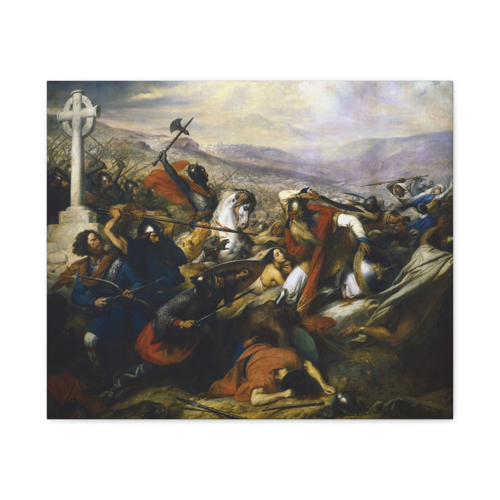 Battle of Tours Charles De Steuben Reproduction Canvas Art, Stretched Wall Decor for History Lovers