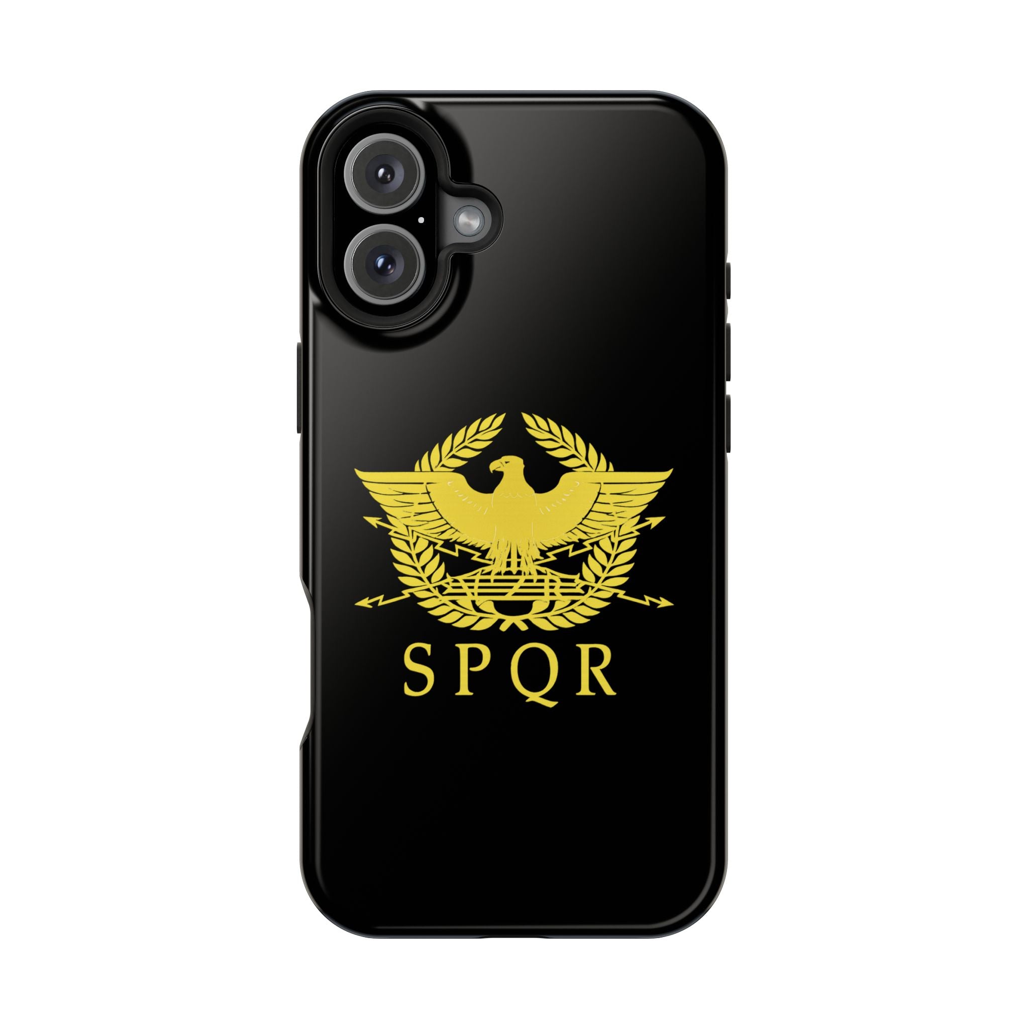 SPQR Gold Roman Eagle Symbol Black iPhone Magnetic Impact-Resistant Cases