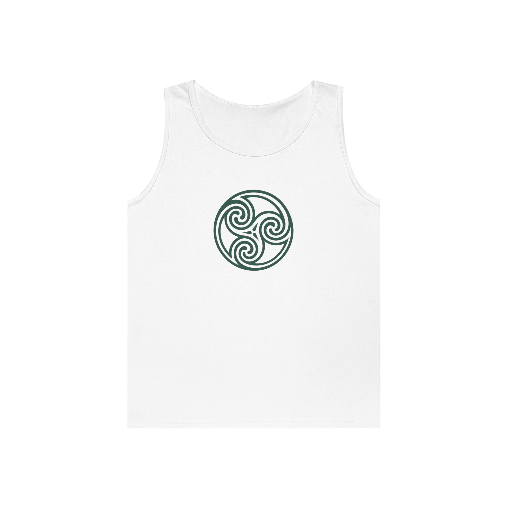 Celtic Spiral Triskele Symbol Green Unisex Tank Top