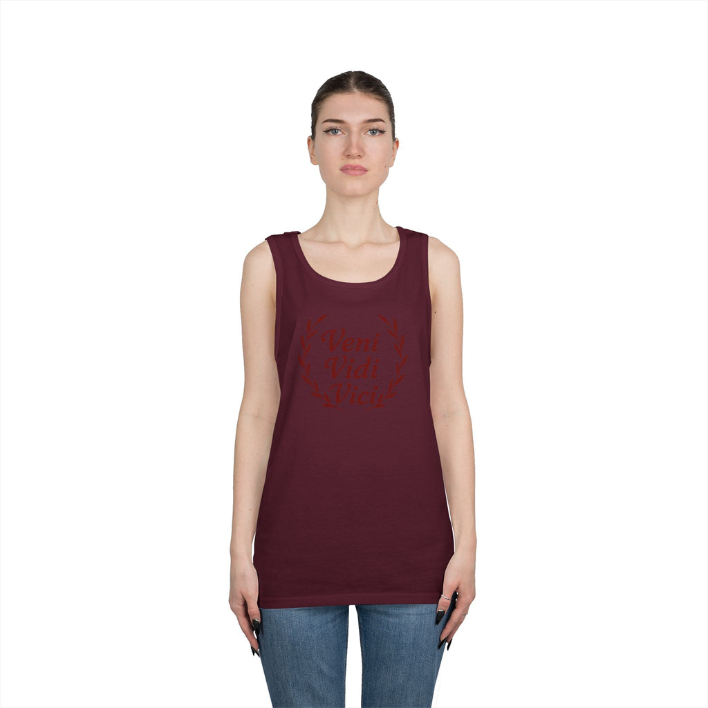 Veni Vidi Vici Red Design Unisex Heavy Cotton Tank Top