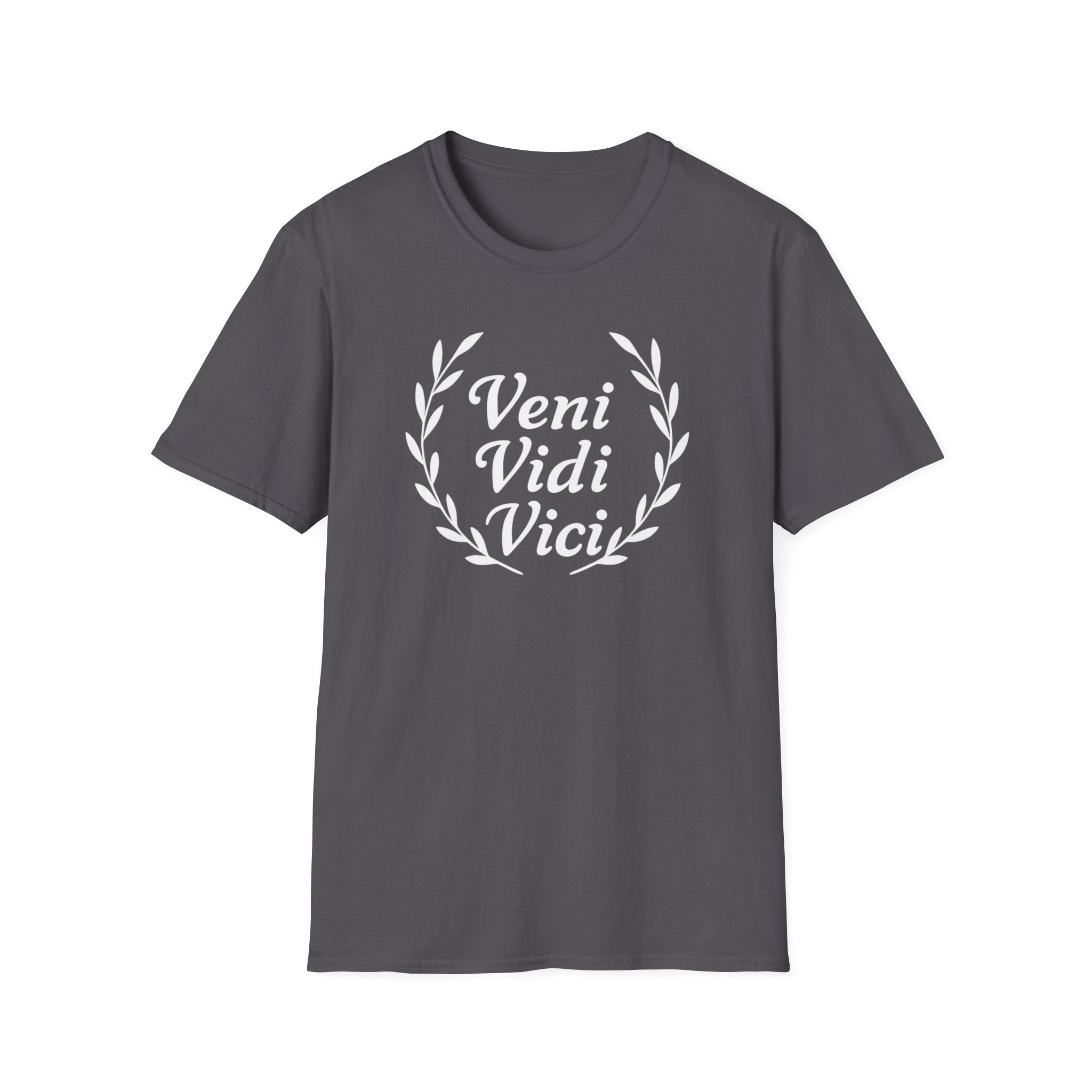 Veni Vidi Vici White Text Unisex  Softstyle T-Shirt